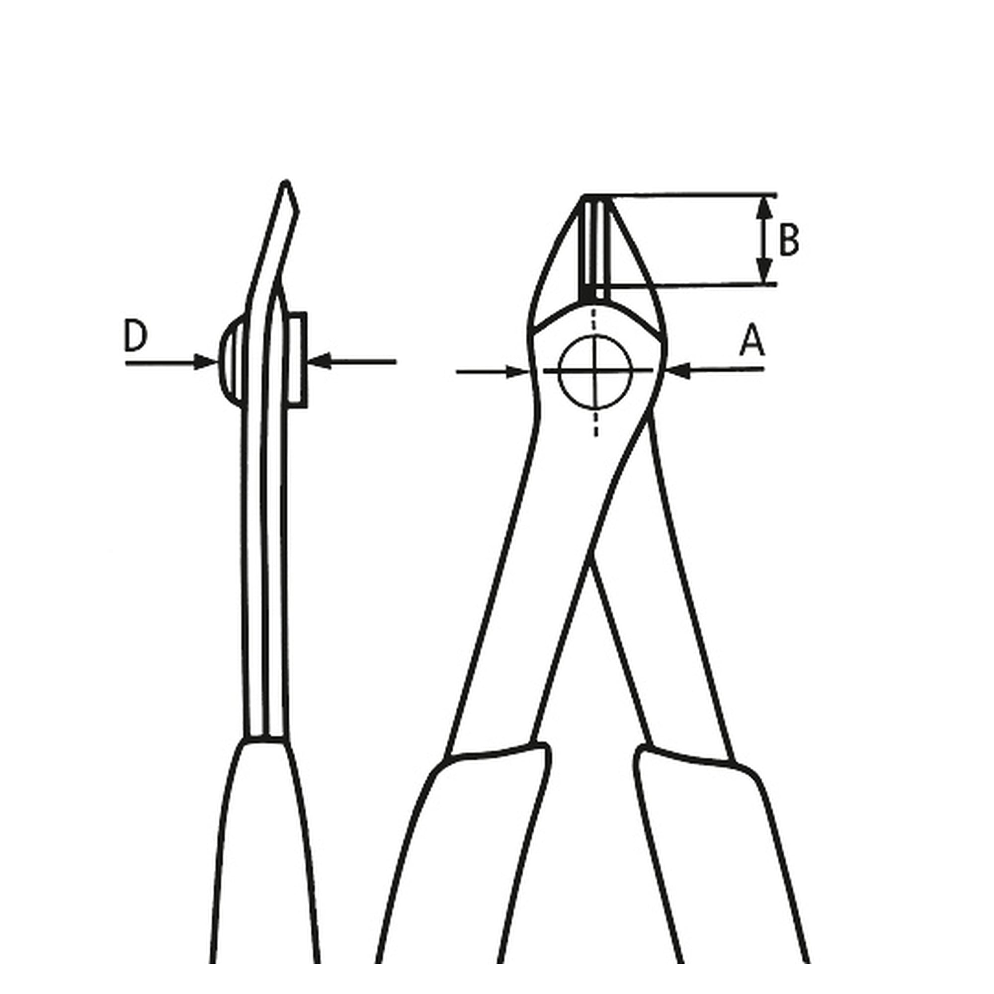 Electronic Super Knips with narrow head, edges approx. 60 HRC, 125 mm