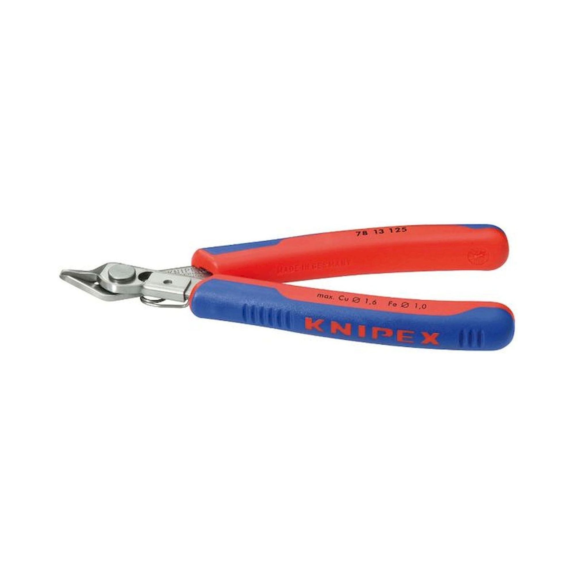 Knipex 78 13 125. Electronic-Super-Knips®, Seitenschneider, isoliert, mit Drahtklemme, 125 mm