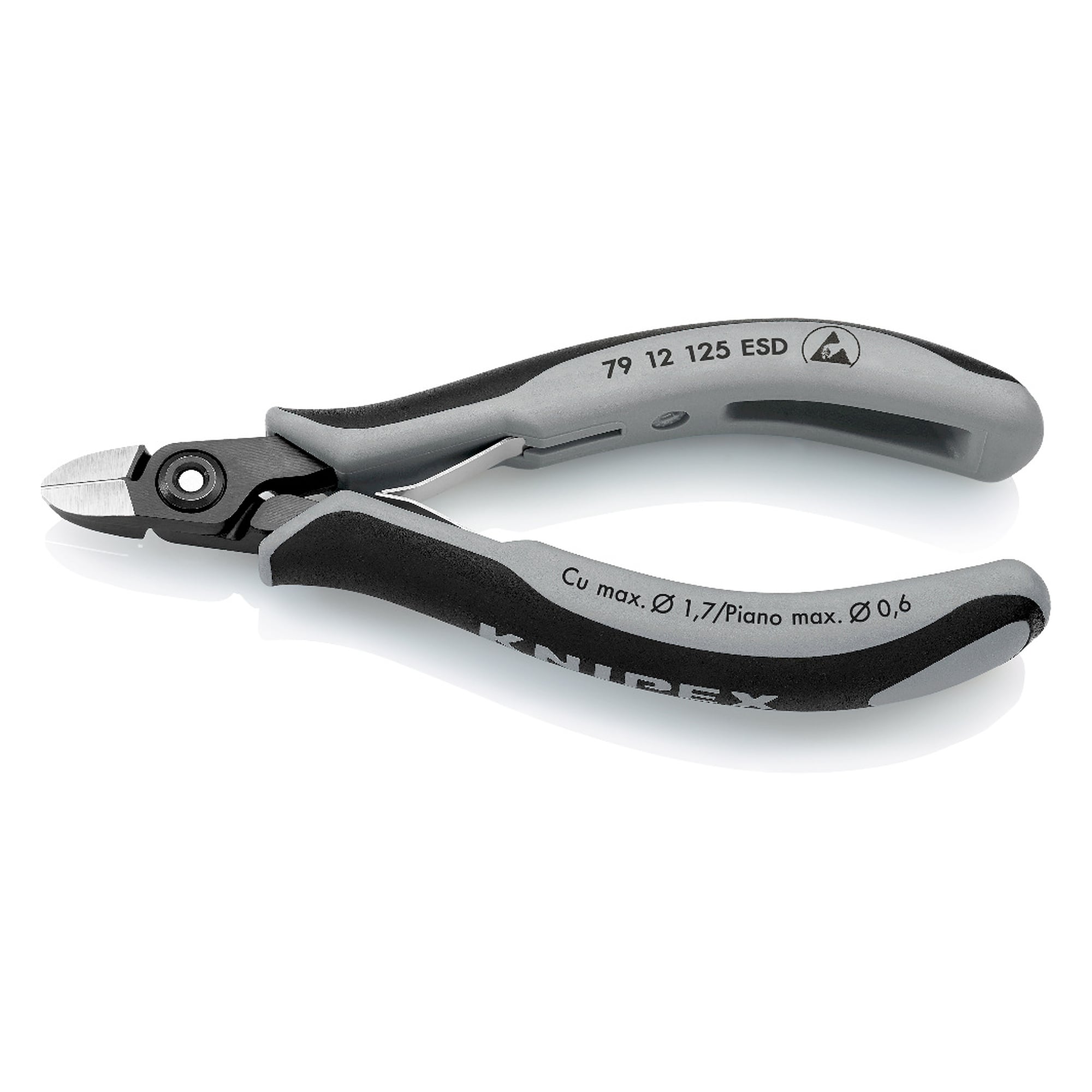 ESD precision electronics diagonal cutter with very small bevel, hard wire up to Ø 1.0 mm, 125 mm