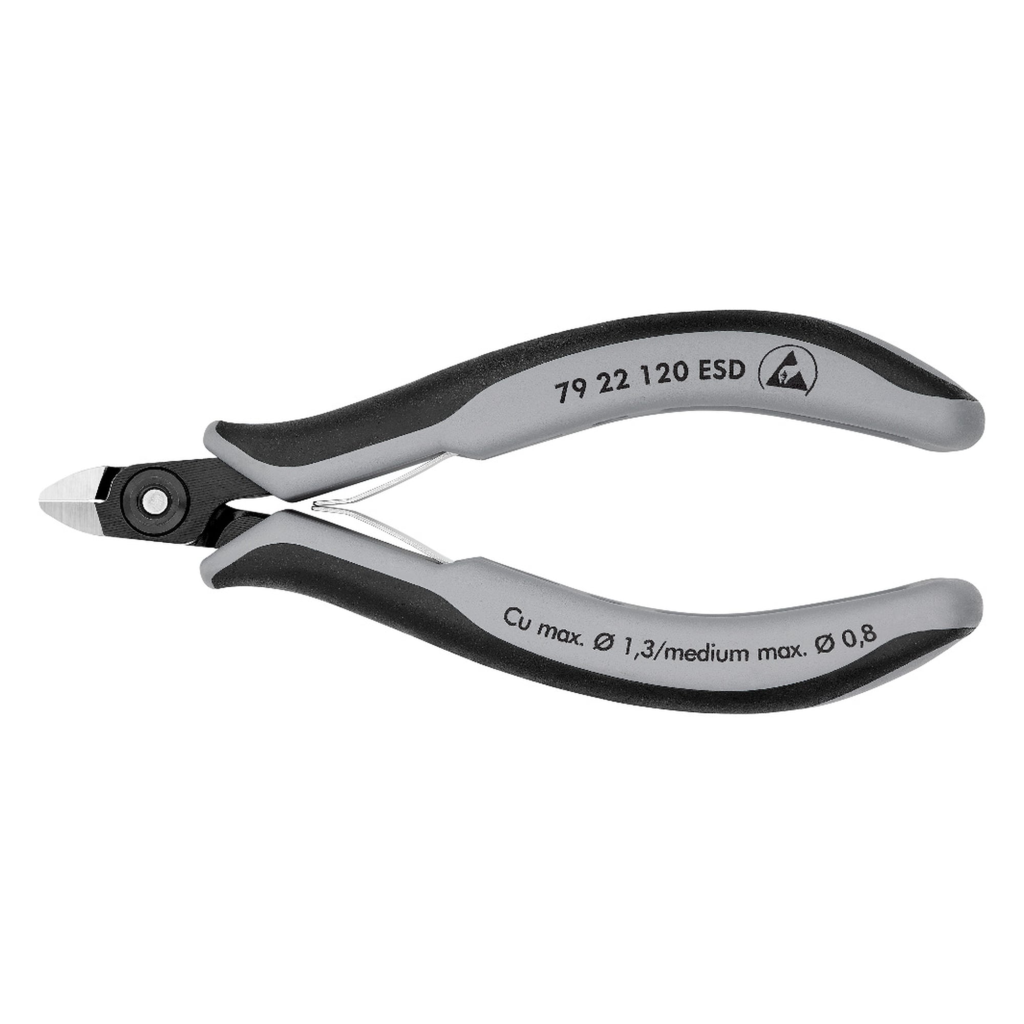 ESD Präzisions-Elektronik-Seitenschneider Mini-Kopf ohne Facette, 120 mm