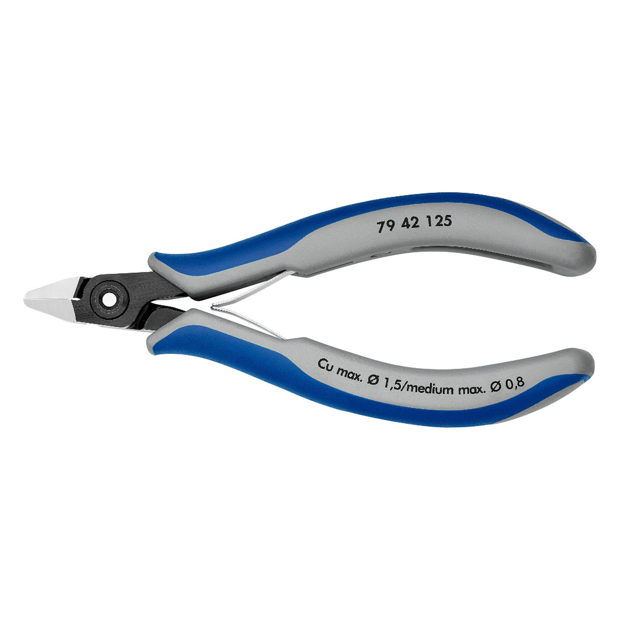 Pince coupante de côté de précision pour l'électronique, tête pointue sans biseau, 125 mm