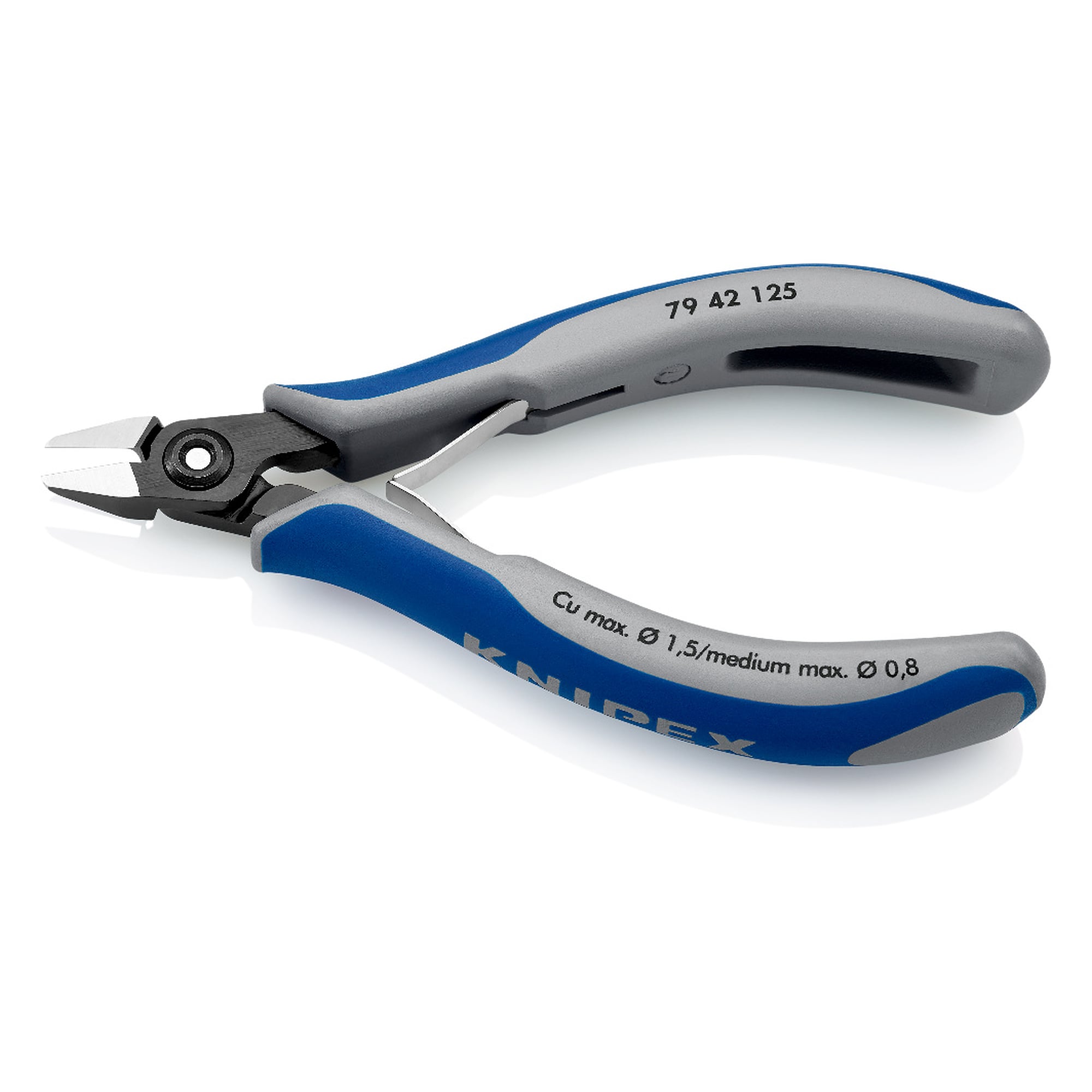 Pince coupante de côté de précision pour l'électronique, tête pointue sans biseau, 125 mm