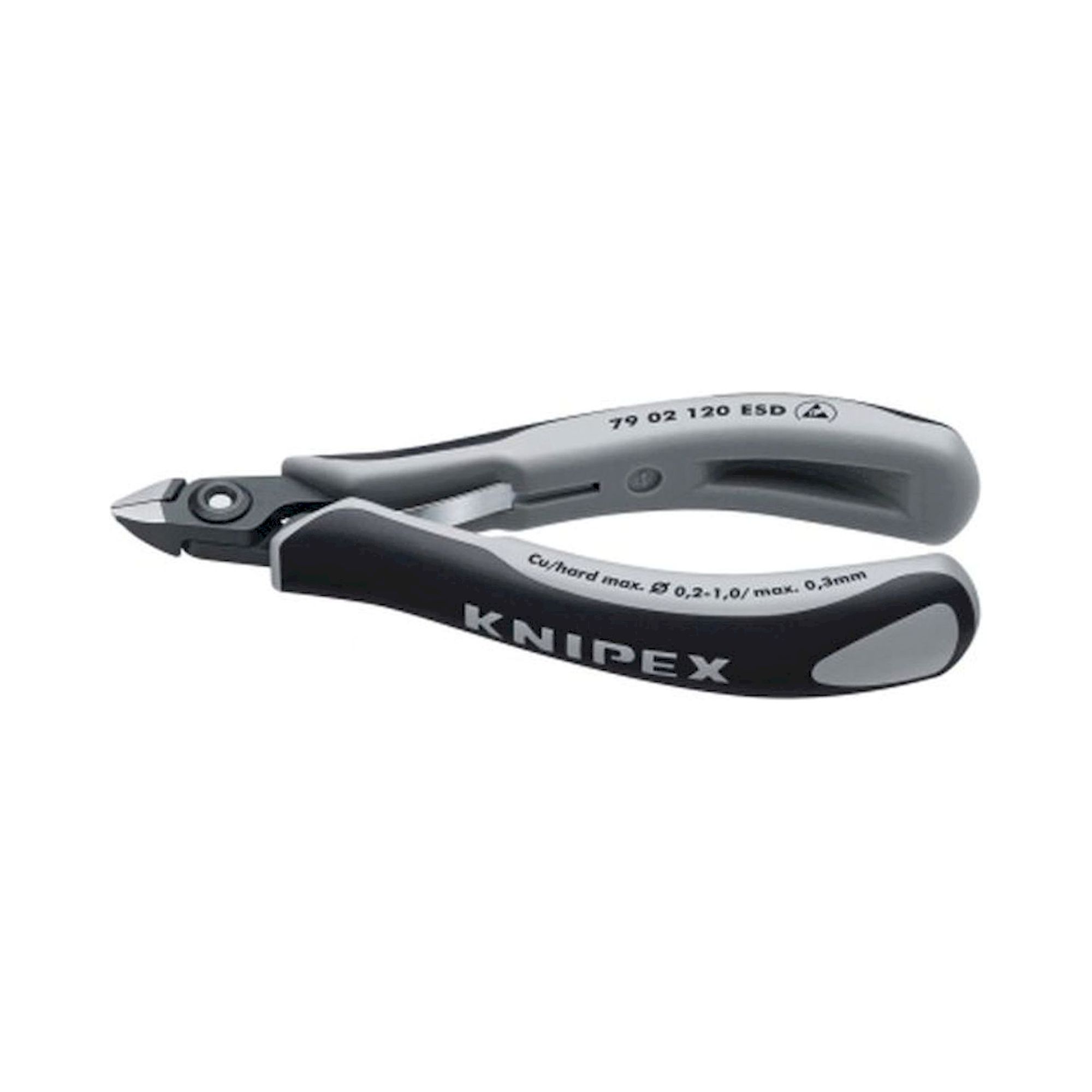 Knipex 79 02 120 ESD. ESD precision electronics side cutter, mini head, 120 mm