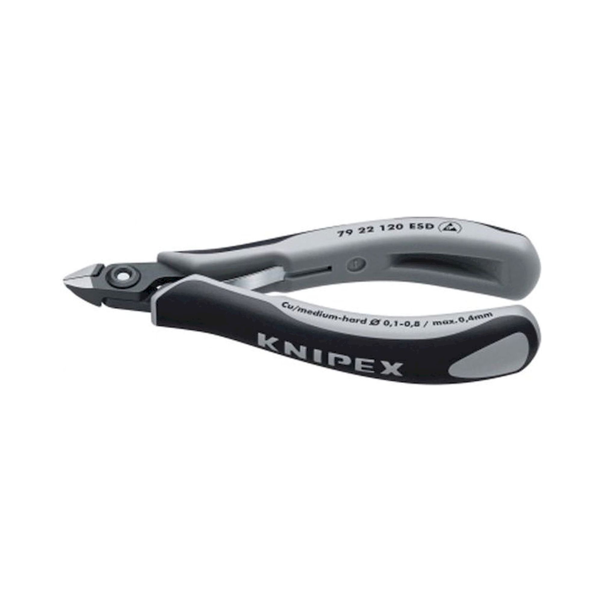 Knipex 79 22 120 ESD. Pince coupante latérale électronique de précision ESD, mini-tête