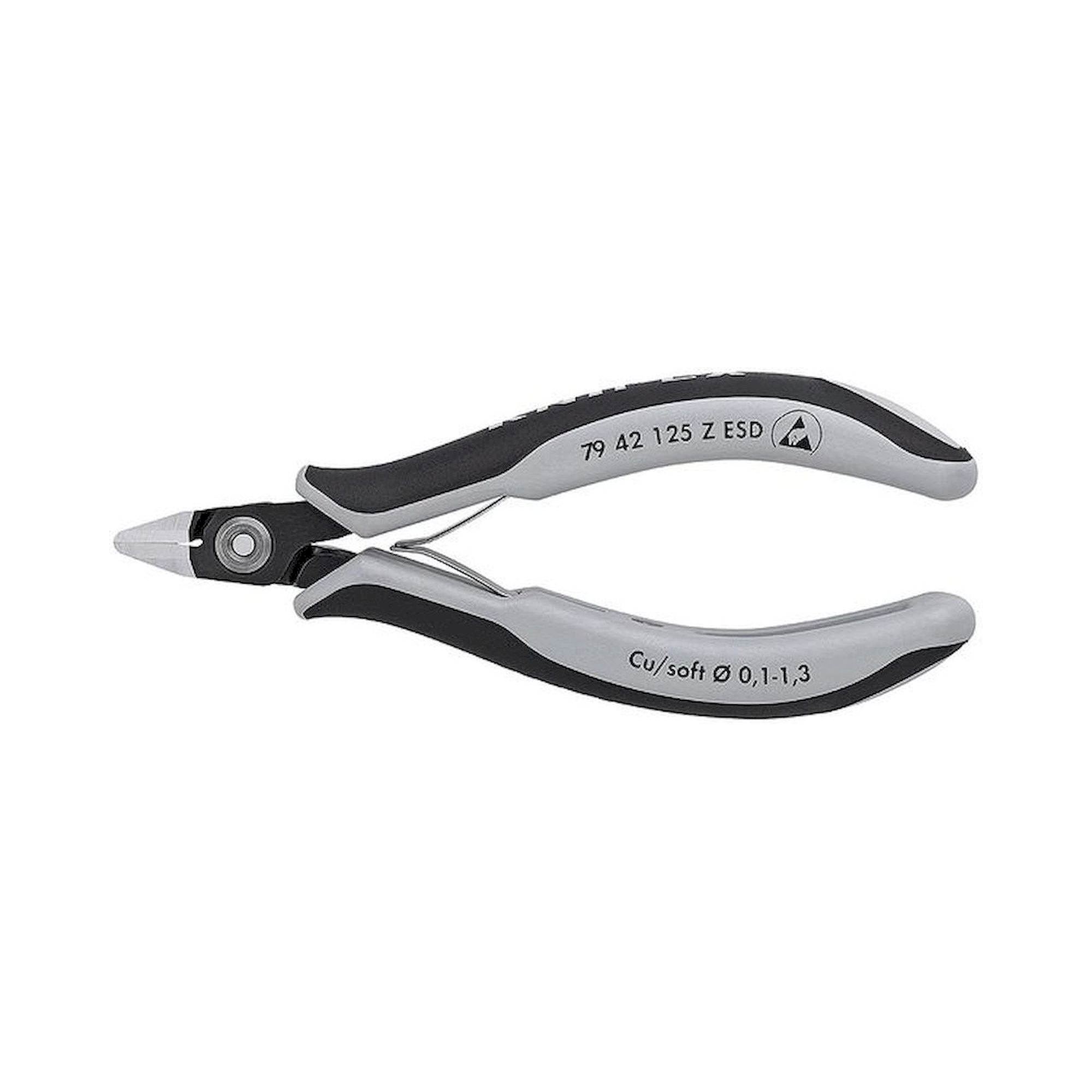 Knipex 79 42 125 Z. Präzisions-Elektronik-Seitenschneider, für weiche Materialien, 125 mm
