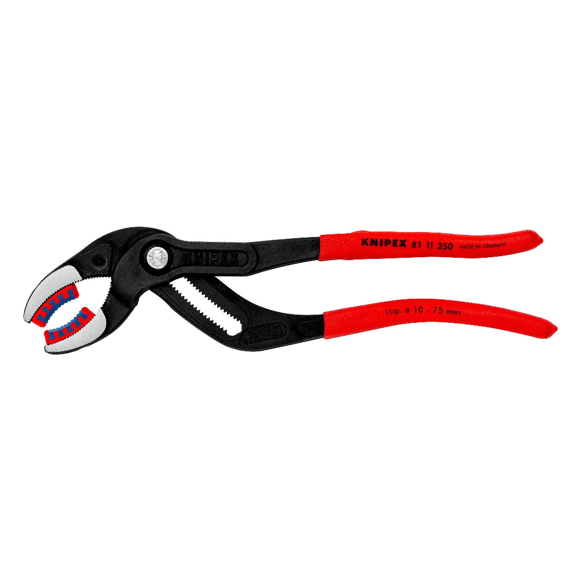 Siphon and connector pliers SpeedGrip with plastic jaws, 10 to 75 mm dia., 250 mm