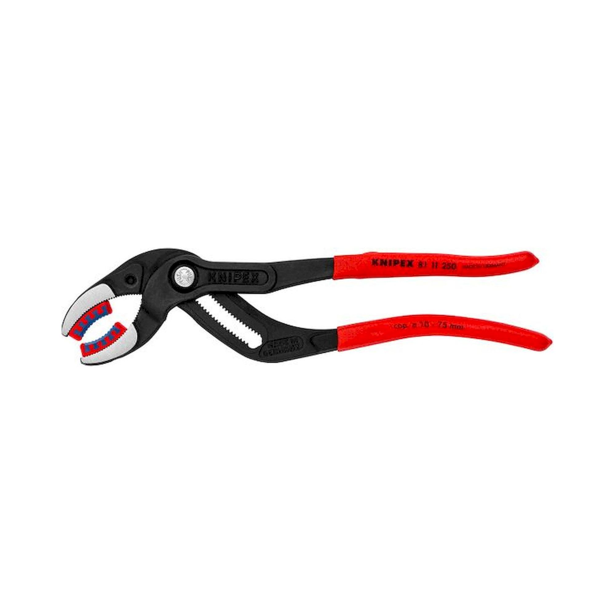Knipex 81 11 250. Siphon- und Connectorenzange "SpeedGrip", schwarz atramentiert, rutschhemmend, 10 - 75 mm, 250 mm