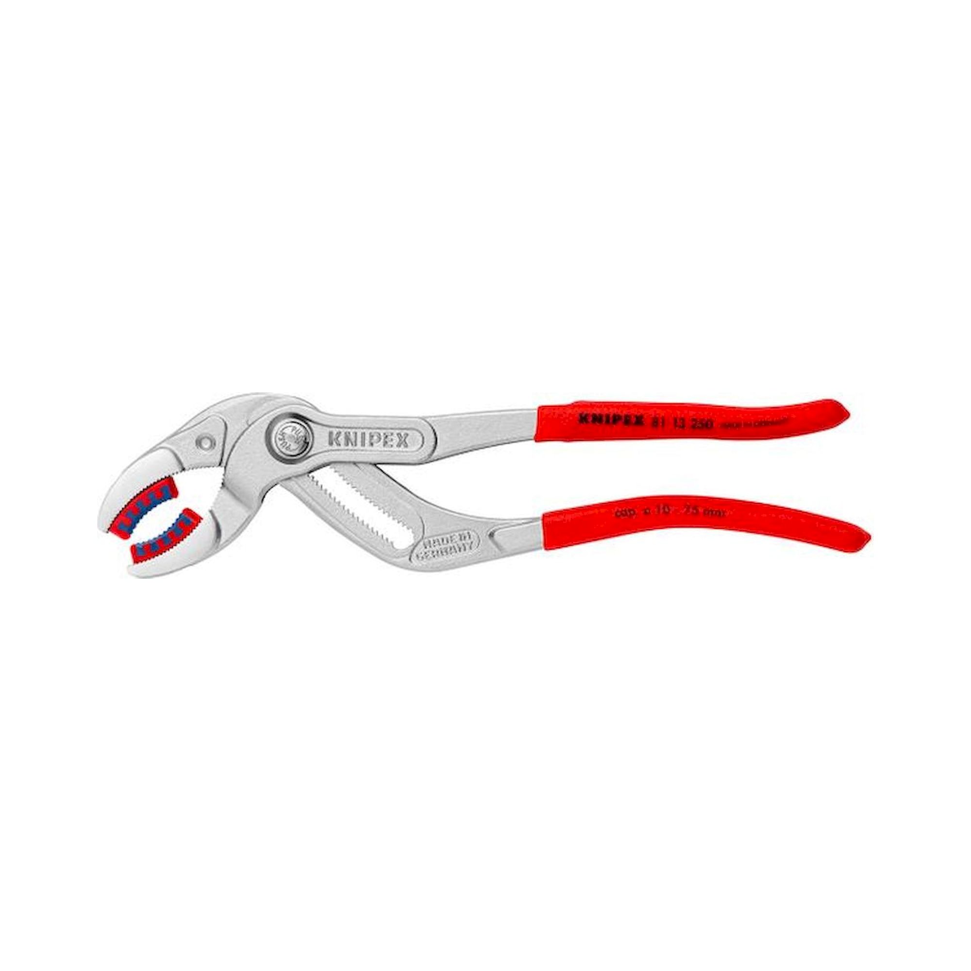 Knipex 81 13 250. Pince à siphon et à connecteur "SpeedGrip", chromée, antidérapante, Ø 10 - 75 mm, 250 mm