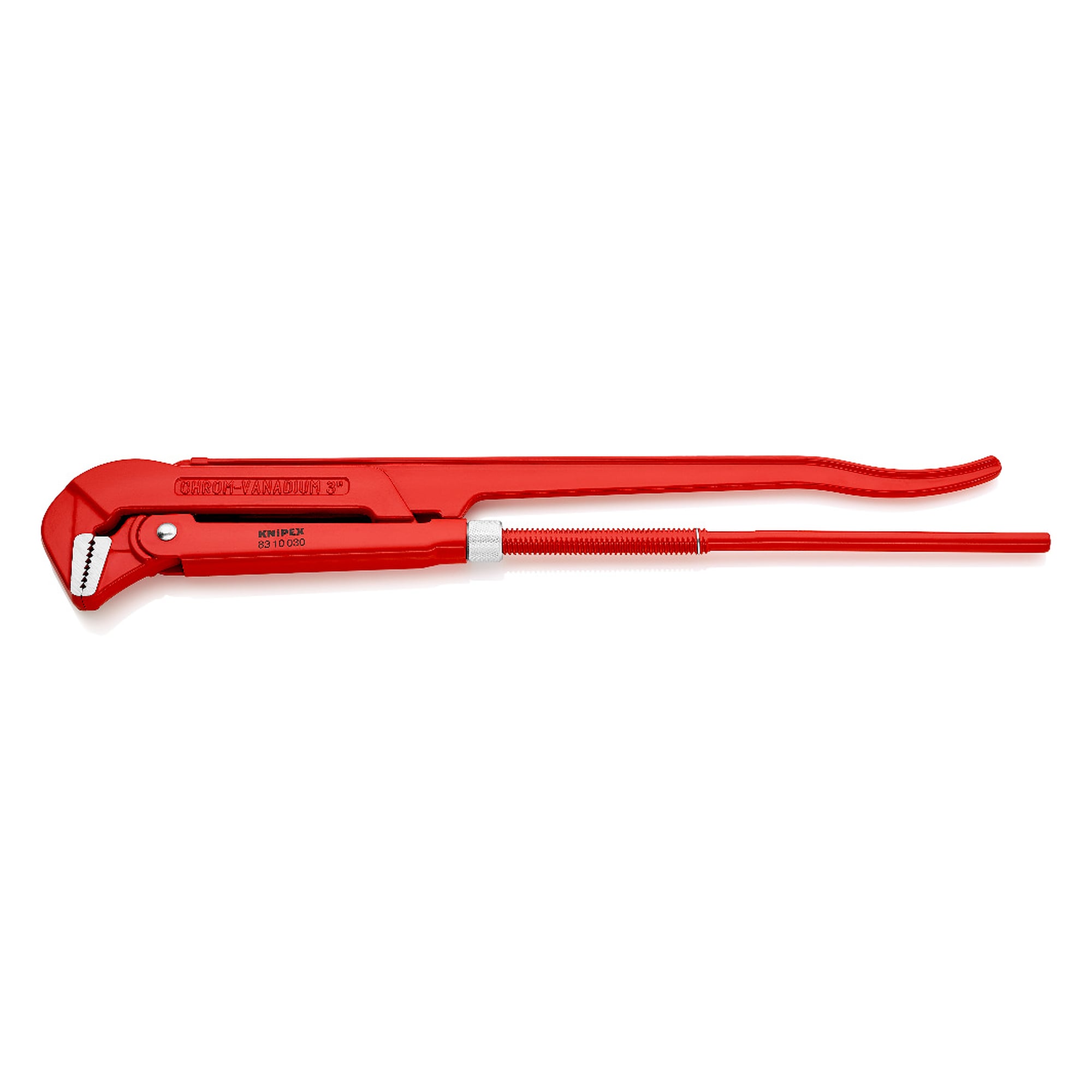 Pipe wrench 90°, Swedish pattern, 110 mm capacity, 650 mm long