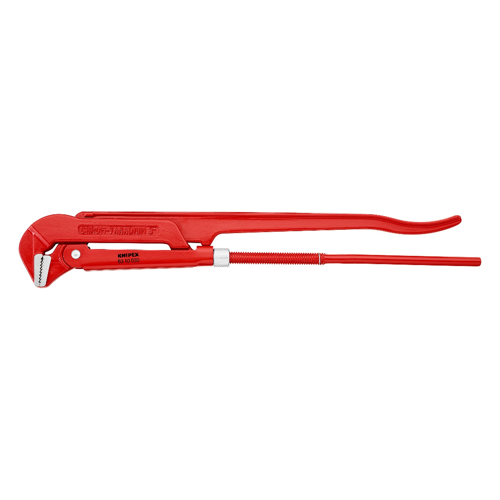Pipe wrench 90°, Swedish pattern, 110 mm capacity, 650 mm long