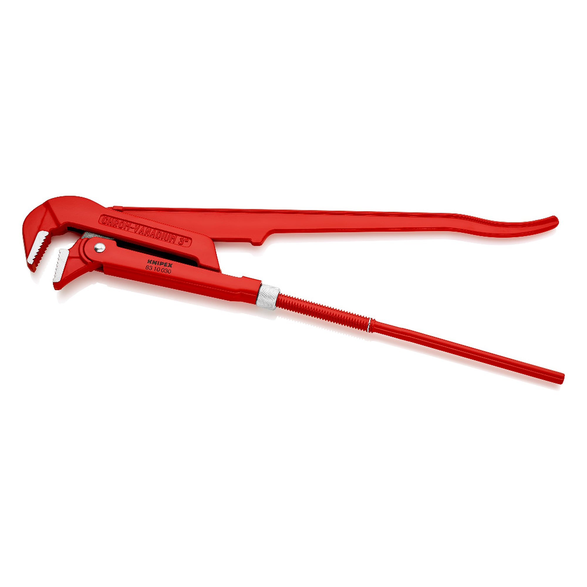 Pipe wrench 90°, Swedish pattern, 110 mm capacity, 650 mm long
