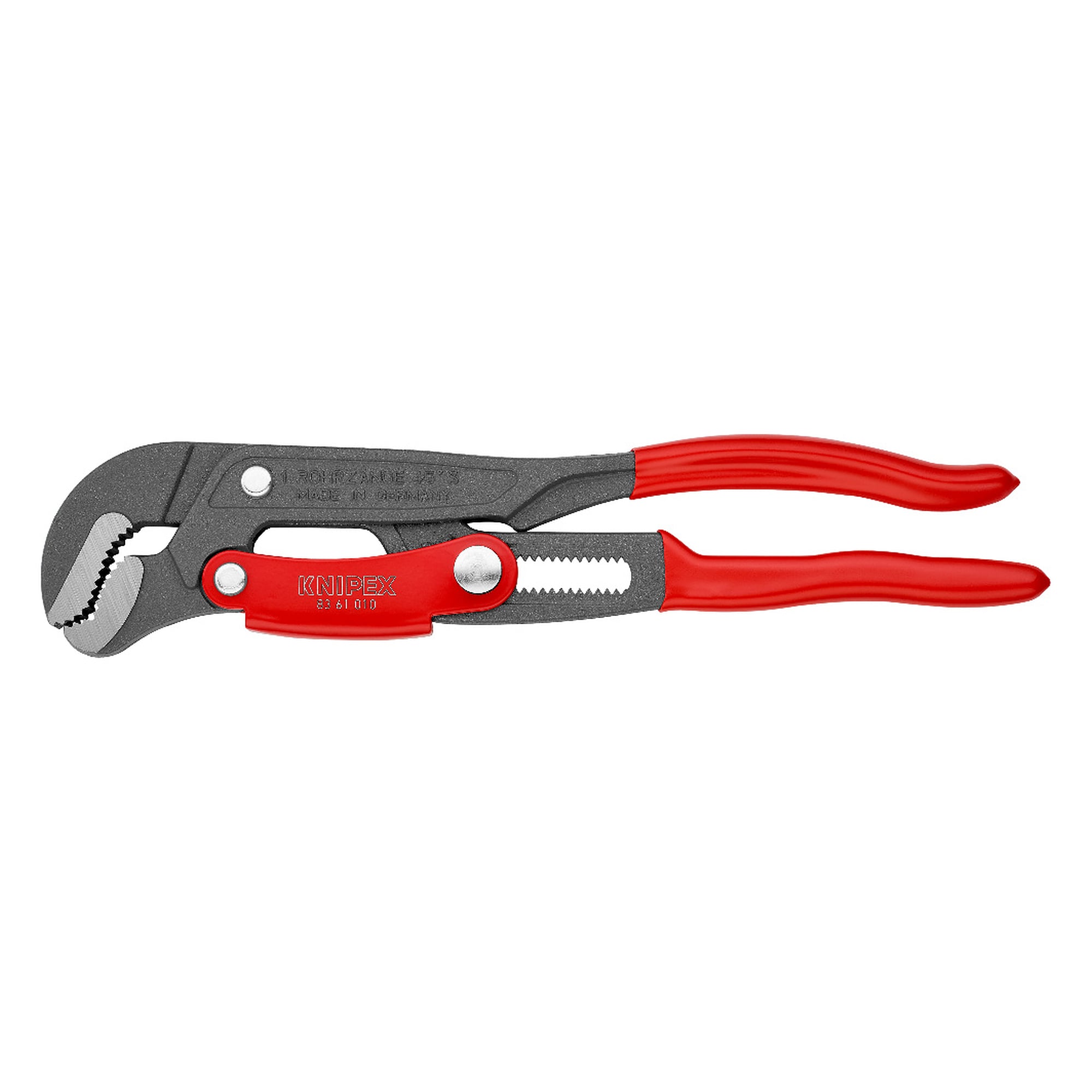 Pipe wrench S-type with fast adjustment, pipes up to 42 mm dia., plastic coated handles, 330 mm
