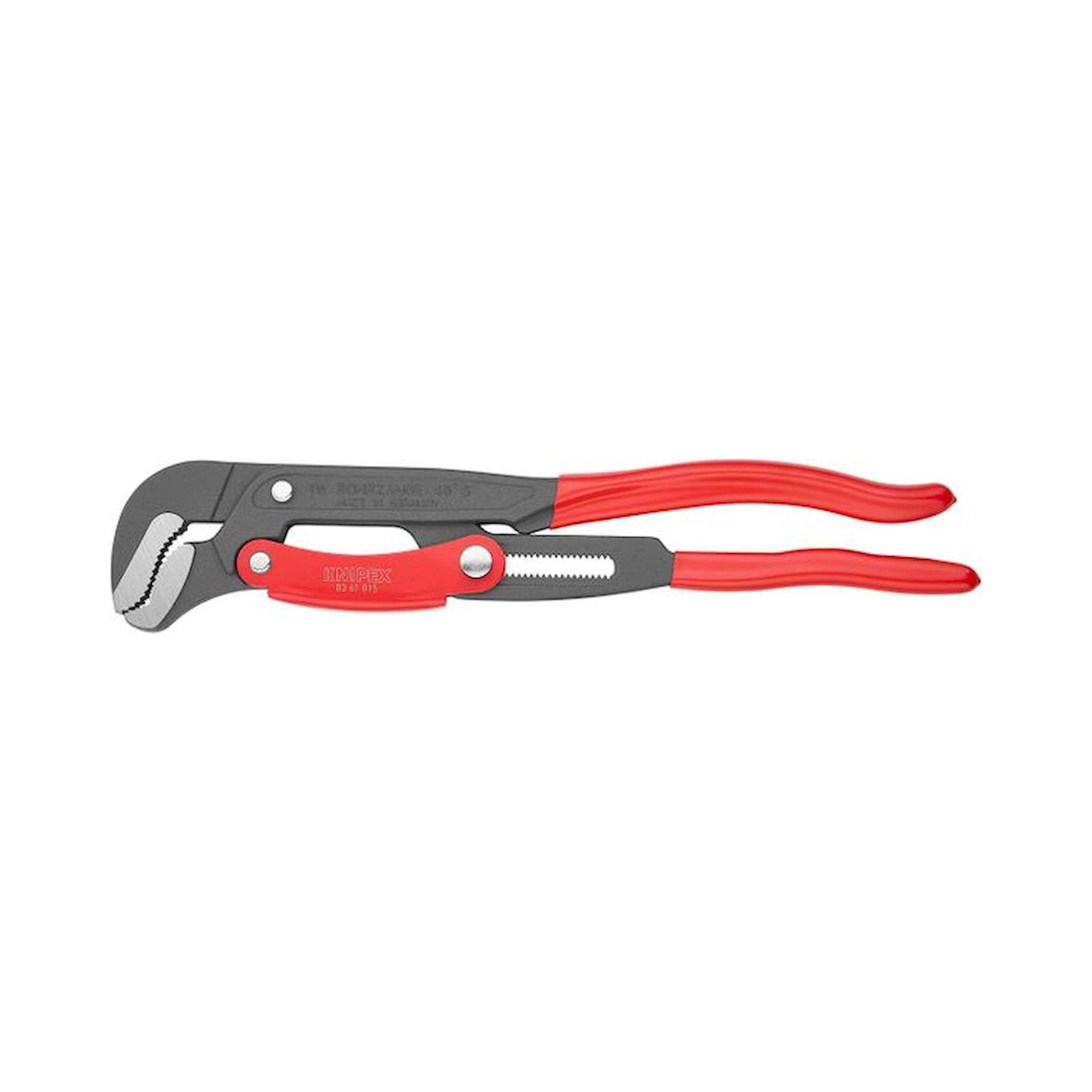 Knipex 83 61 015. S-jaw pipe wrench with quick adjustment, gray powder-coated, 420 mm