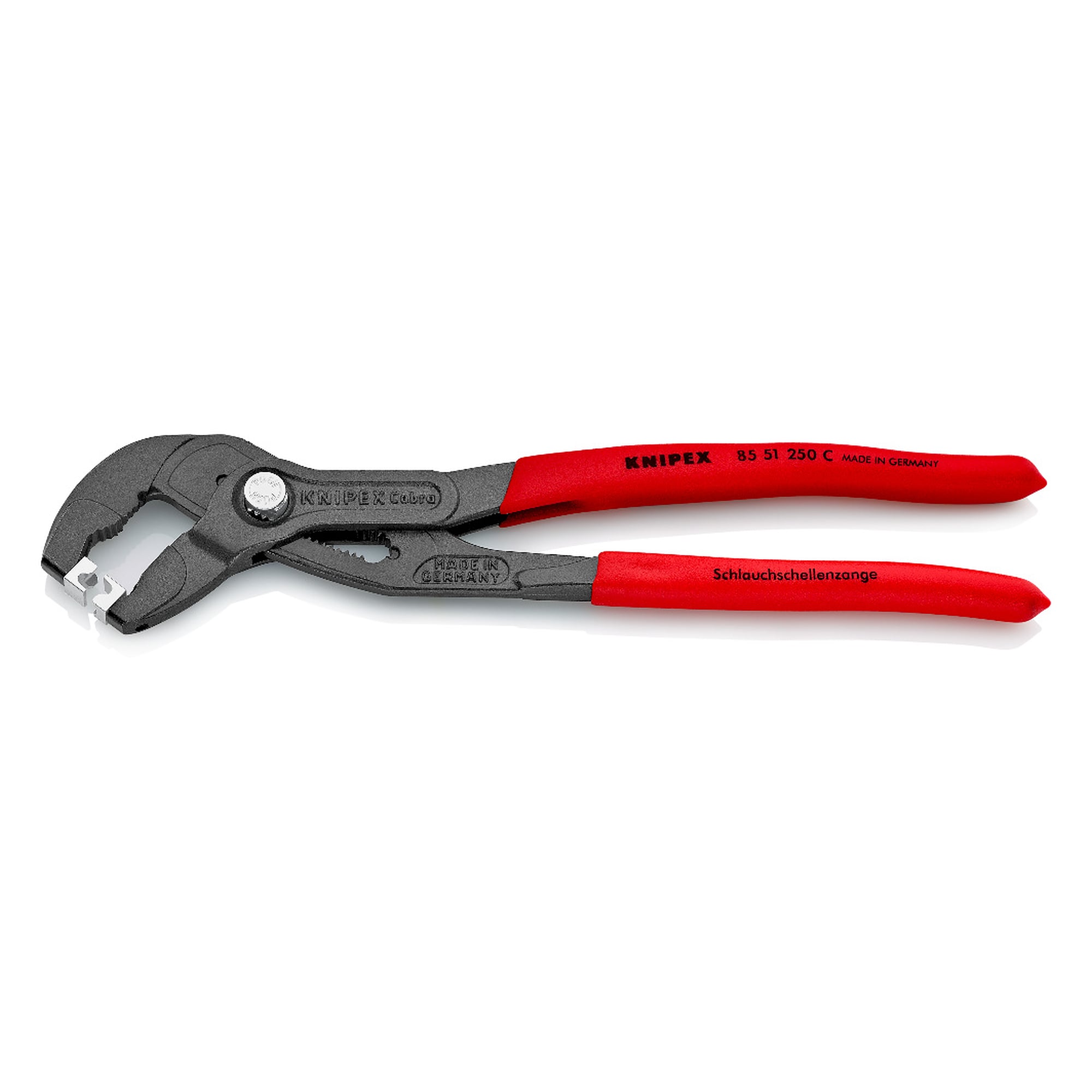 Schlauchschellenzange für Click-Schellen mit drehbaren Greifeinsätzen, 250 mm