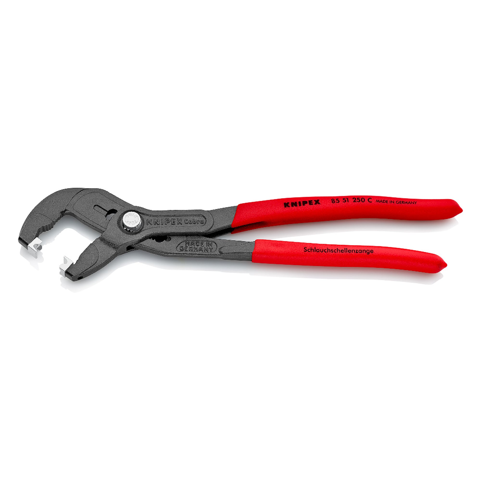 Schlauchschellenzange für Click-Schellen mit drehbaren Greifeinsätzen, 250 mm