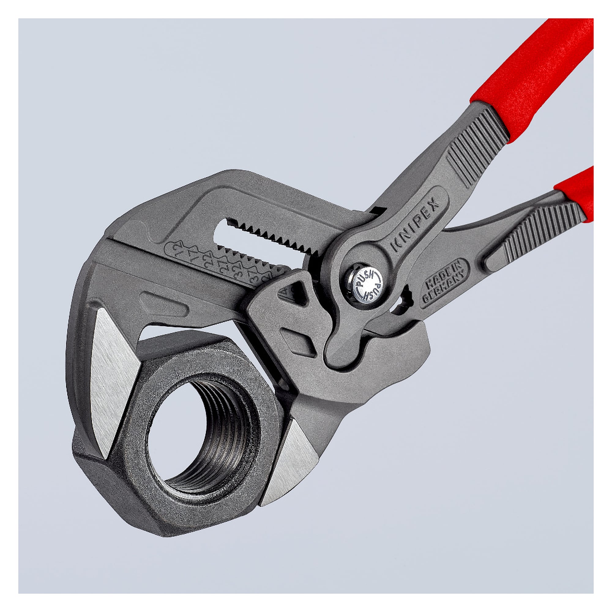 Pliers wrench with smooth jaws for widths across flats up to 68 mm, 300 mm