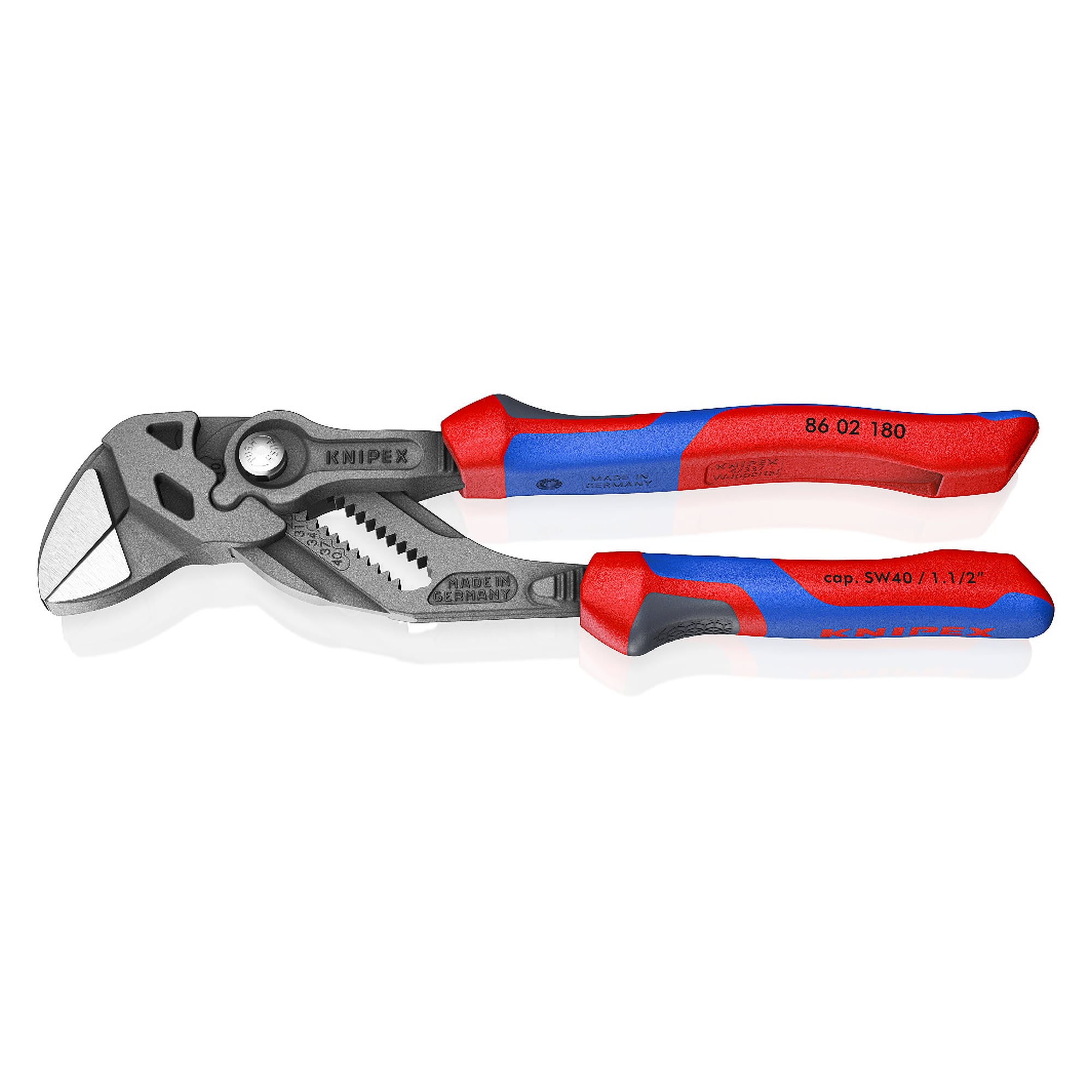 Zangenschlüssel mit Comfort-Griffen für Schlüsselweiten bis 40 mm, 180 mm