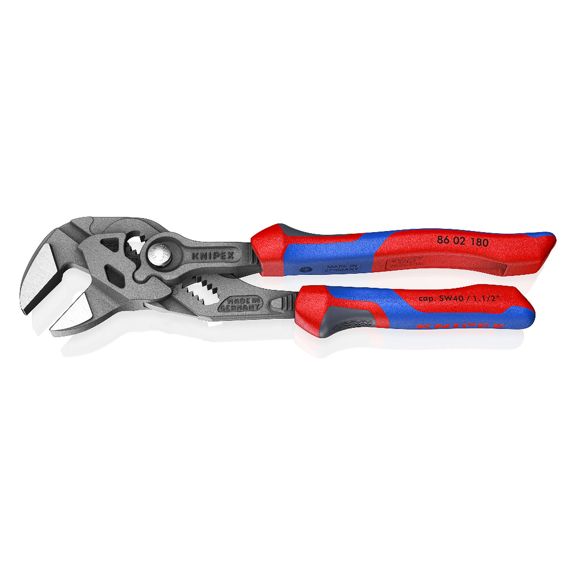 Zangenschlüssel mit Comfort-Griffen für Schlüsselweiten bis 40 mm, 180 mm