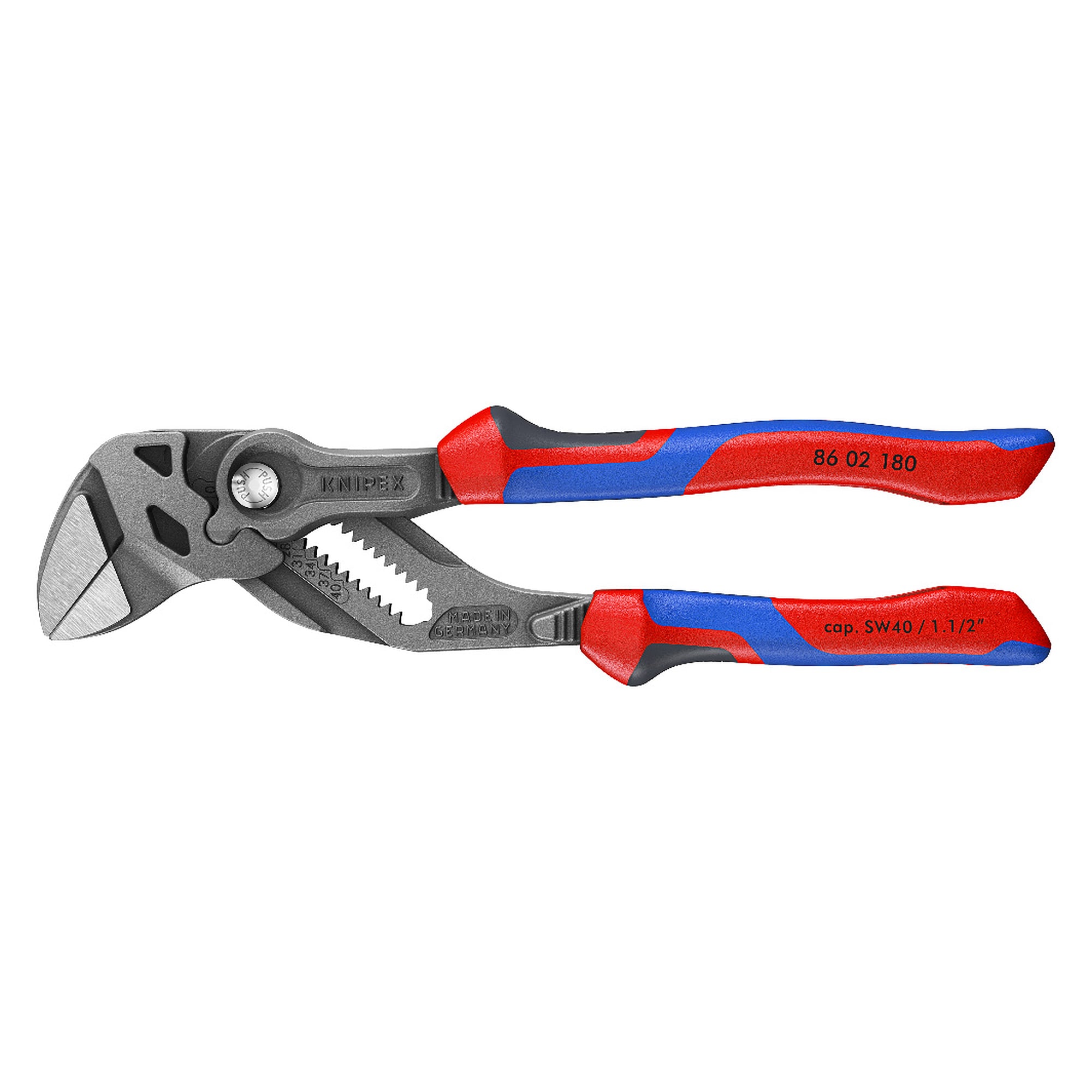 Zangenschlüssel mit Comfort-Griffen für Schlüsselweiten bis 40 mm, 180 mm