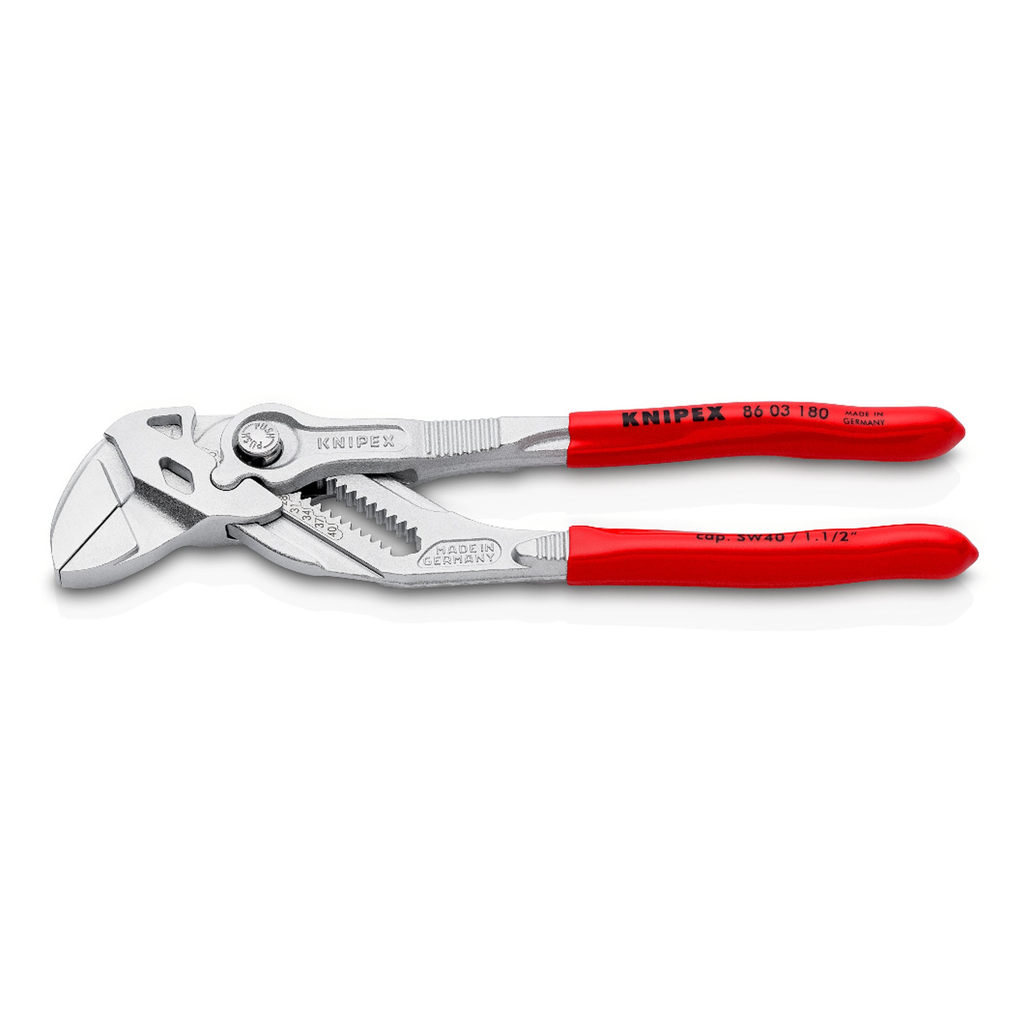 Pliers wrench chrome-plated, capacity up to 40 mm, 15 adjustment positions, 180 mm