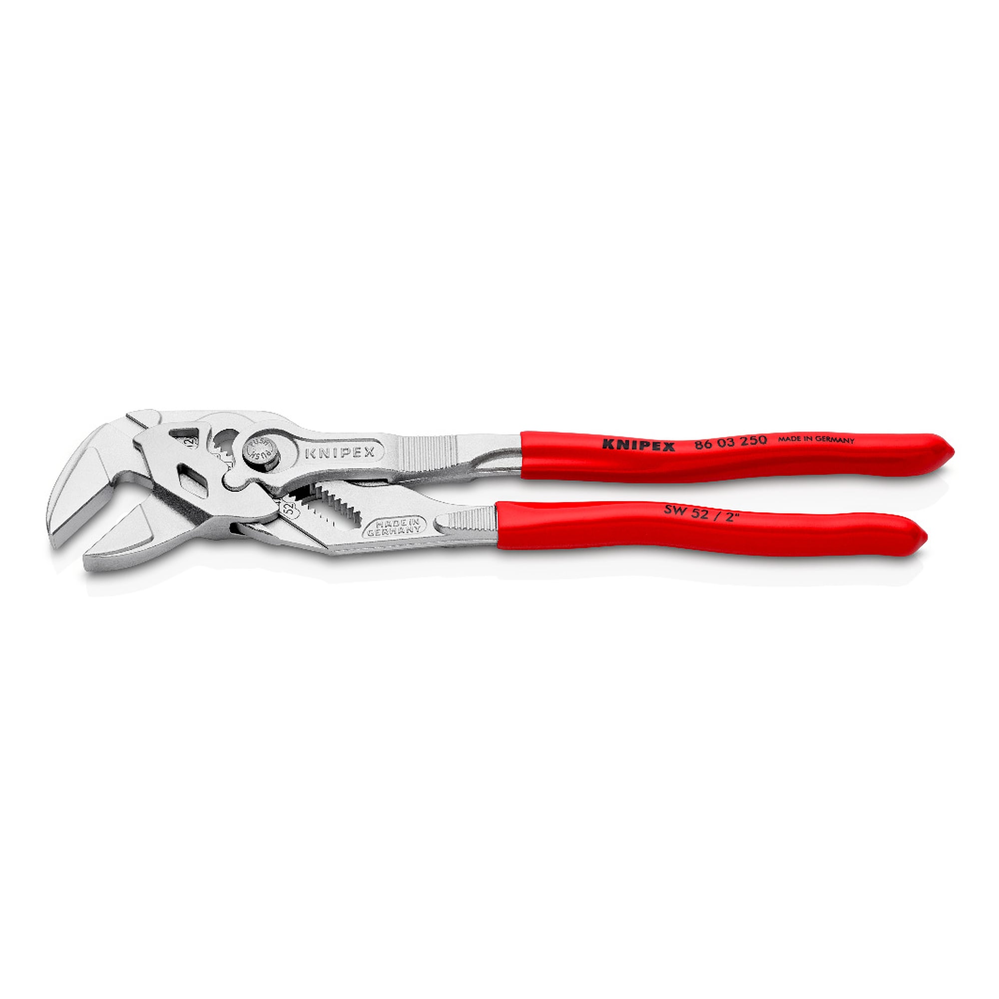 Pince-clé, pince et clé à la fois, ouverture jusqu'à 52 mm, 250 mm