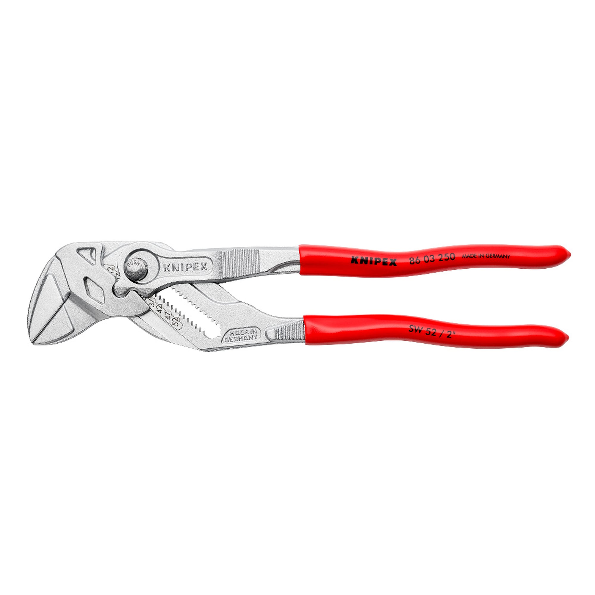 Pince-clé, pince et clé à la fois, ouverture jusqu'à 52 mm, 250 mm