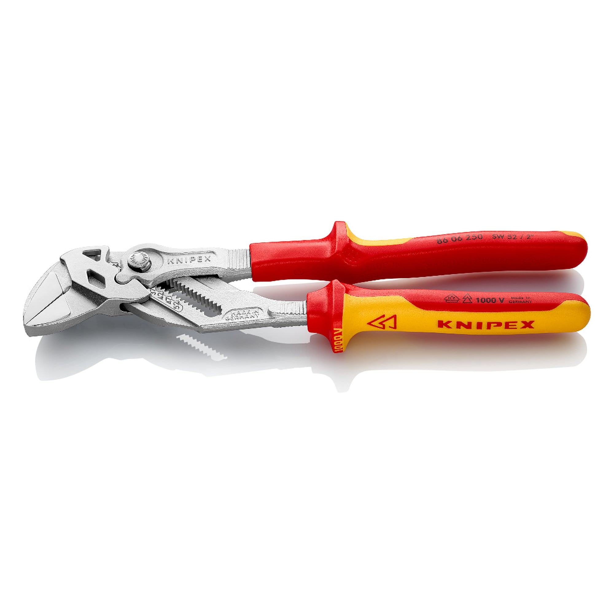 Pliers wrench insulated to IEC 60900, capacity up to 52 mm, 250 mm
