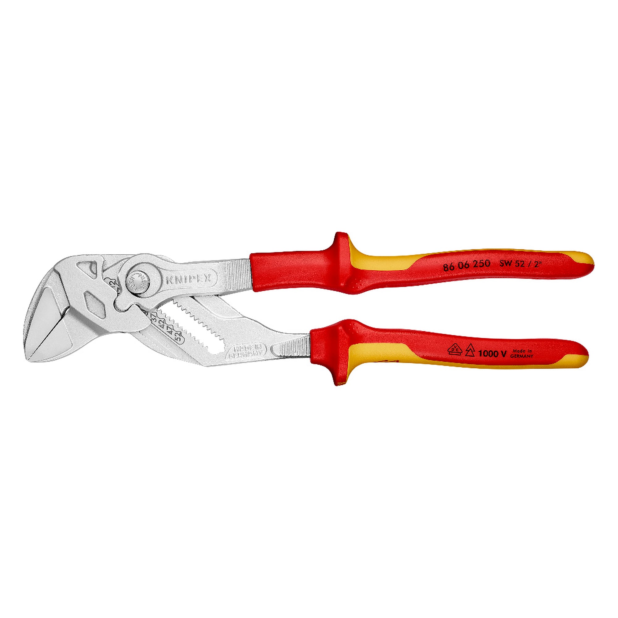 Pliers wrench insulated to IEC 60900, capacity up to 52 mm, 250 mm