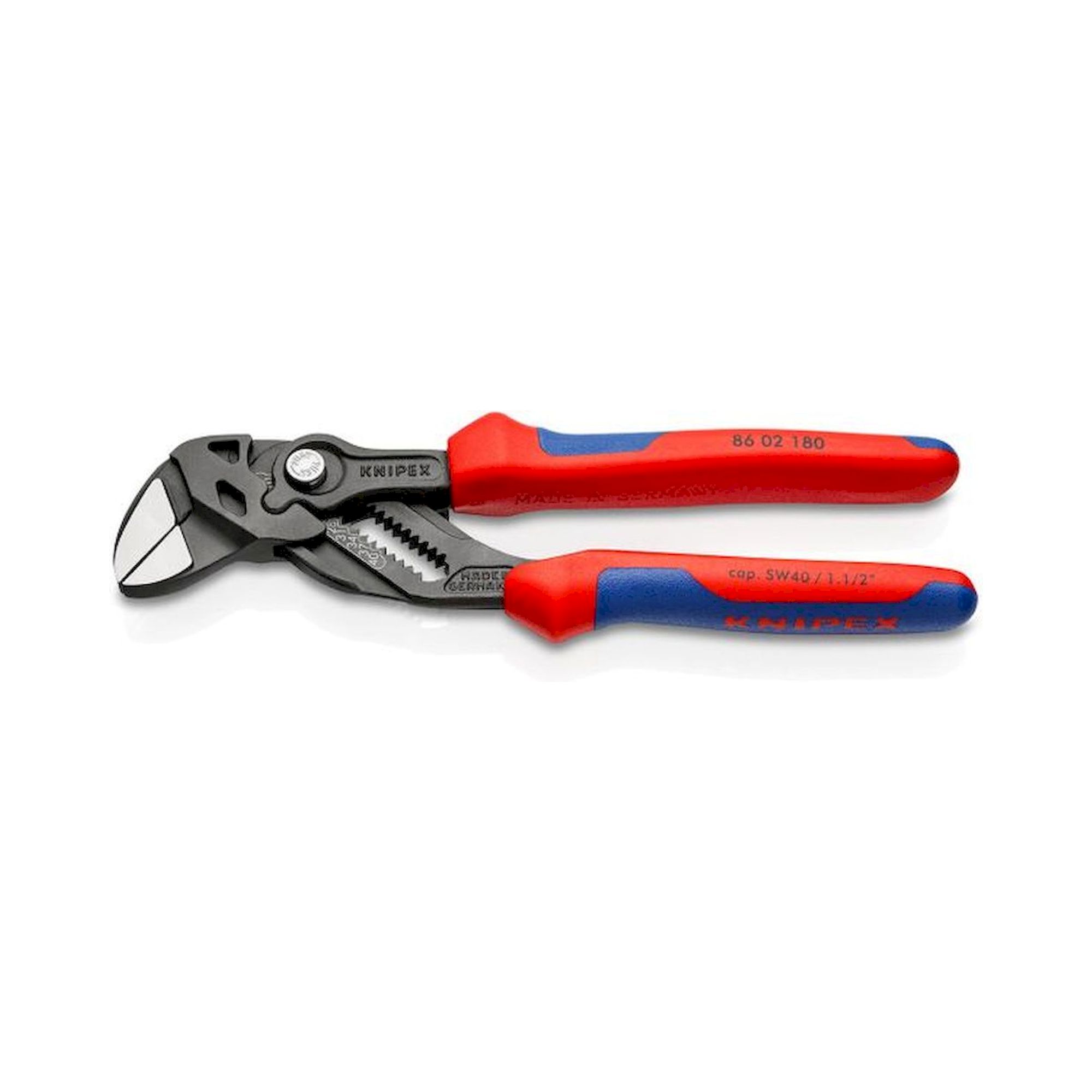 Knipex 86 02 180. Pince-clé pince et clé plate à la fois, atramentée noir