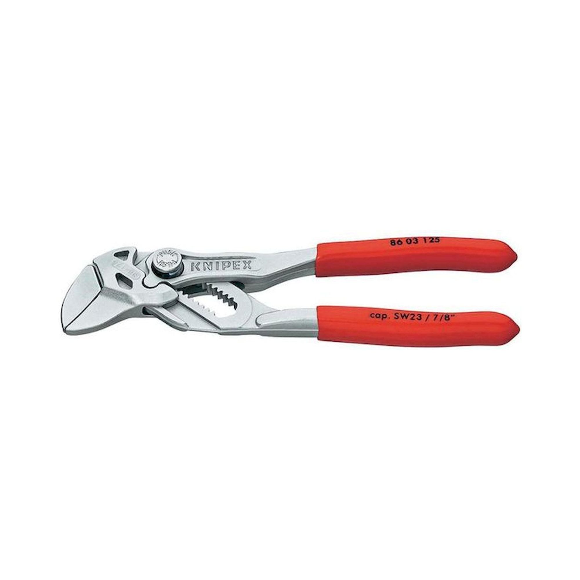 Knipex 86 03 125. Mini pliers wrench, pliers and wrench in one tool, chrome-plated, 125 mm