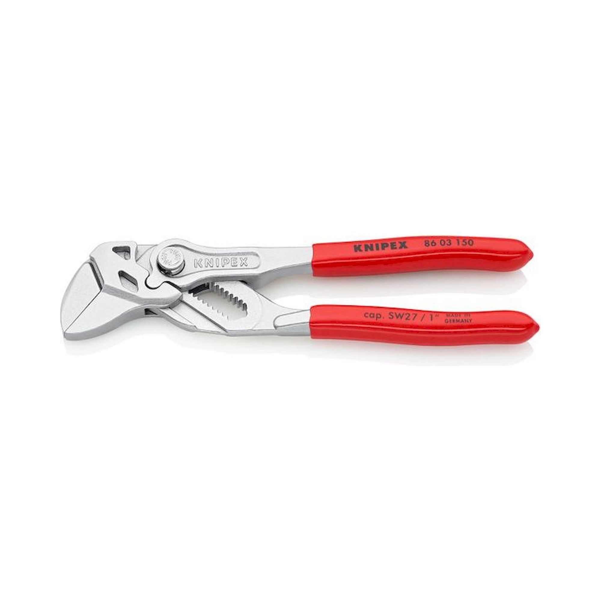 Knipex 86 03 150. Pliers wrench, pliers and wrench in one tool, chrome plated, 150 mm