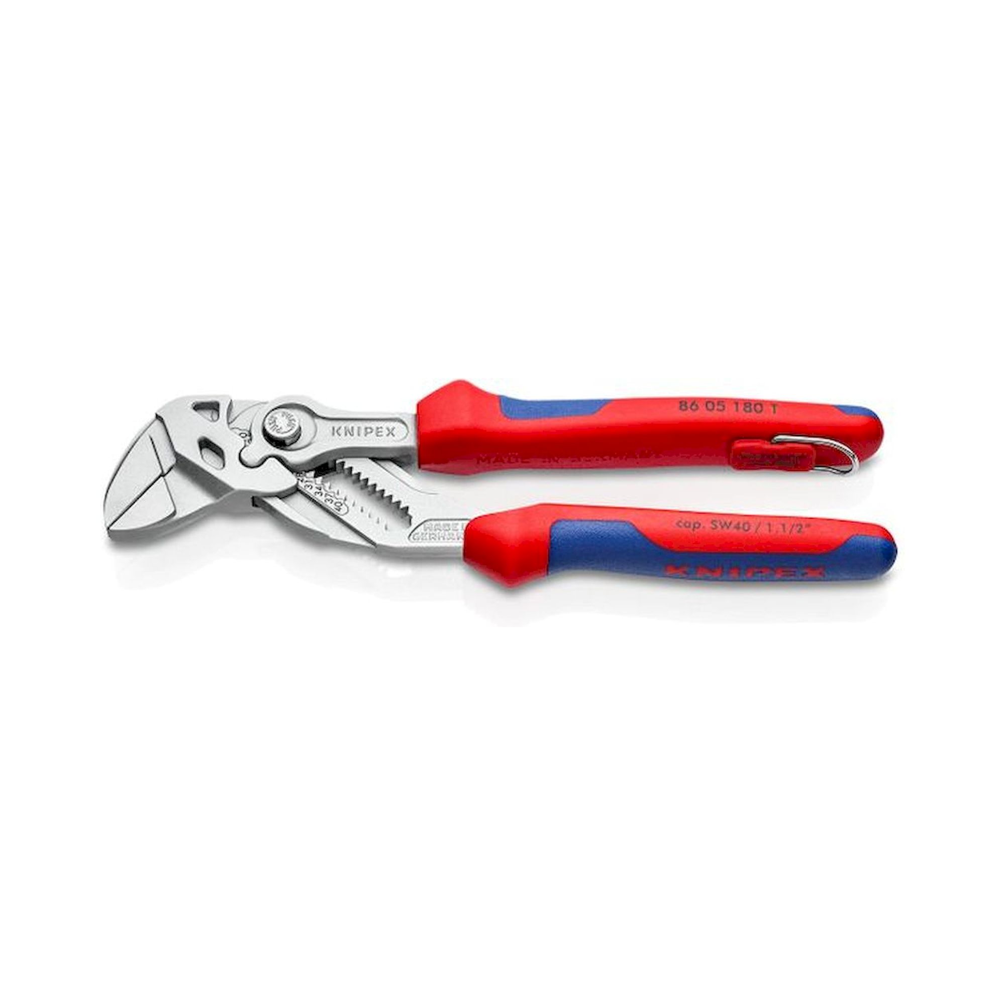 Knipex 86 05 180 T. Pince-clé pince et clé plate à la fois, chromé,