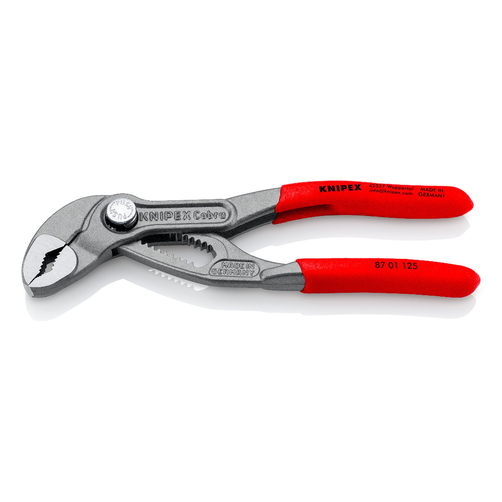 Cobra high-tech water pump pliers with fine adjustment, nut capacity 27 mm, 125 mm