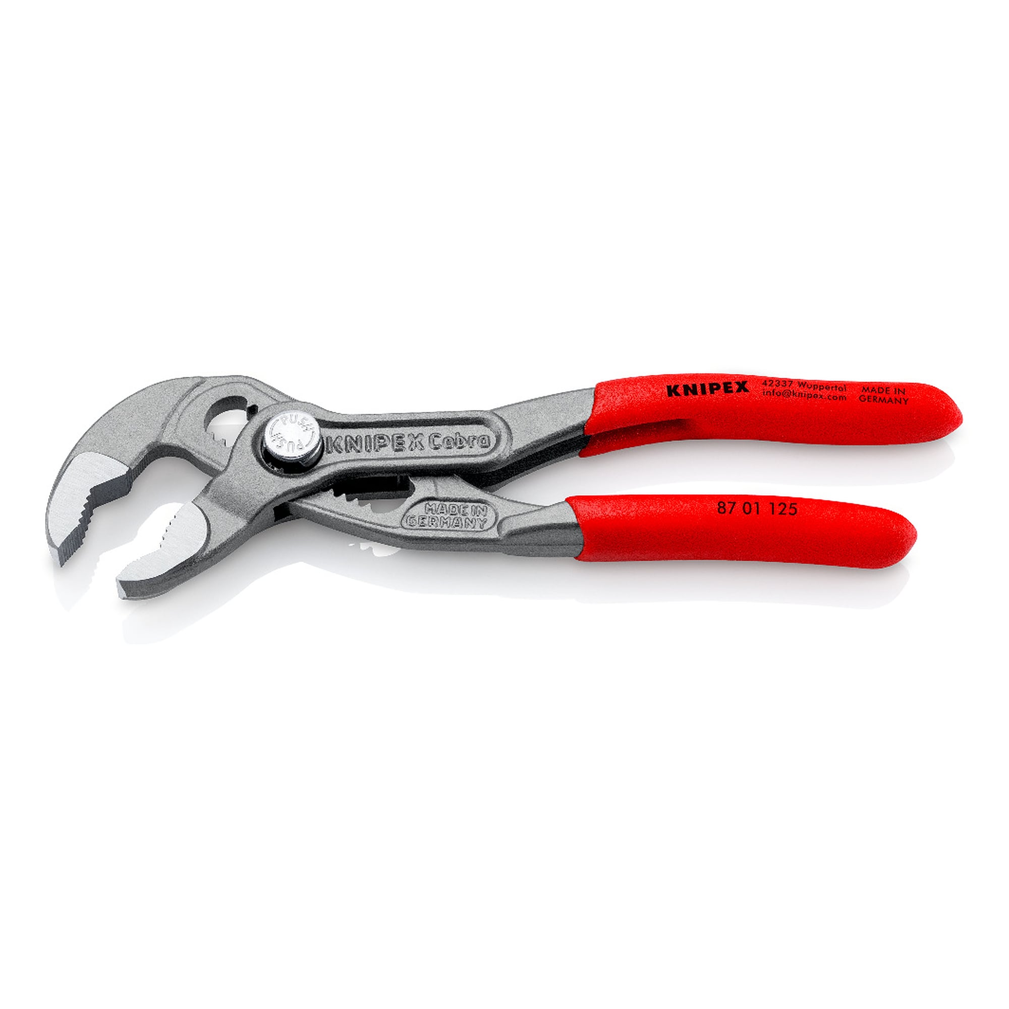 Cobra high-tech water pump pliers with fine adjustment, nut capacity 27 mm, 125 mm