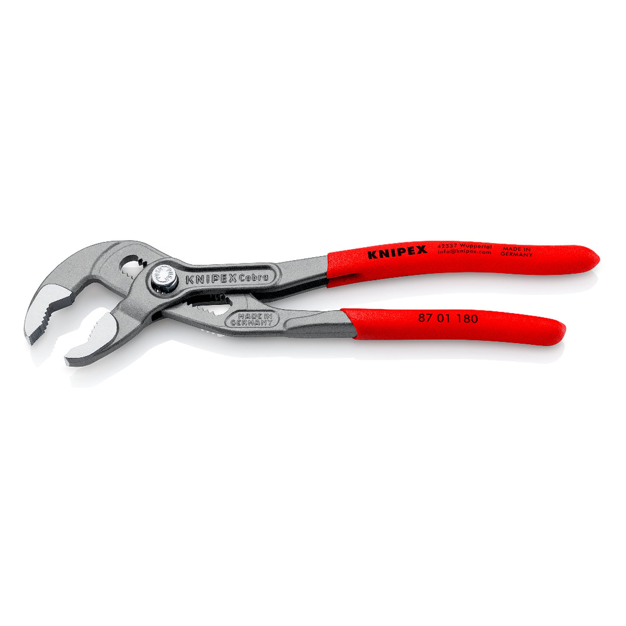 Cobra high-tech water pump pliers with 18 adjustment positions, 36 mm across flats, 180 mm