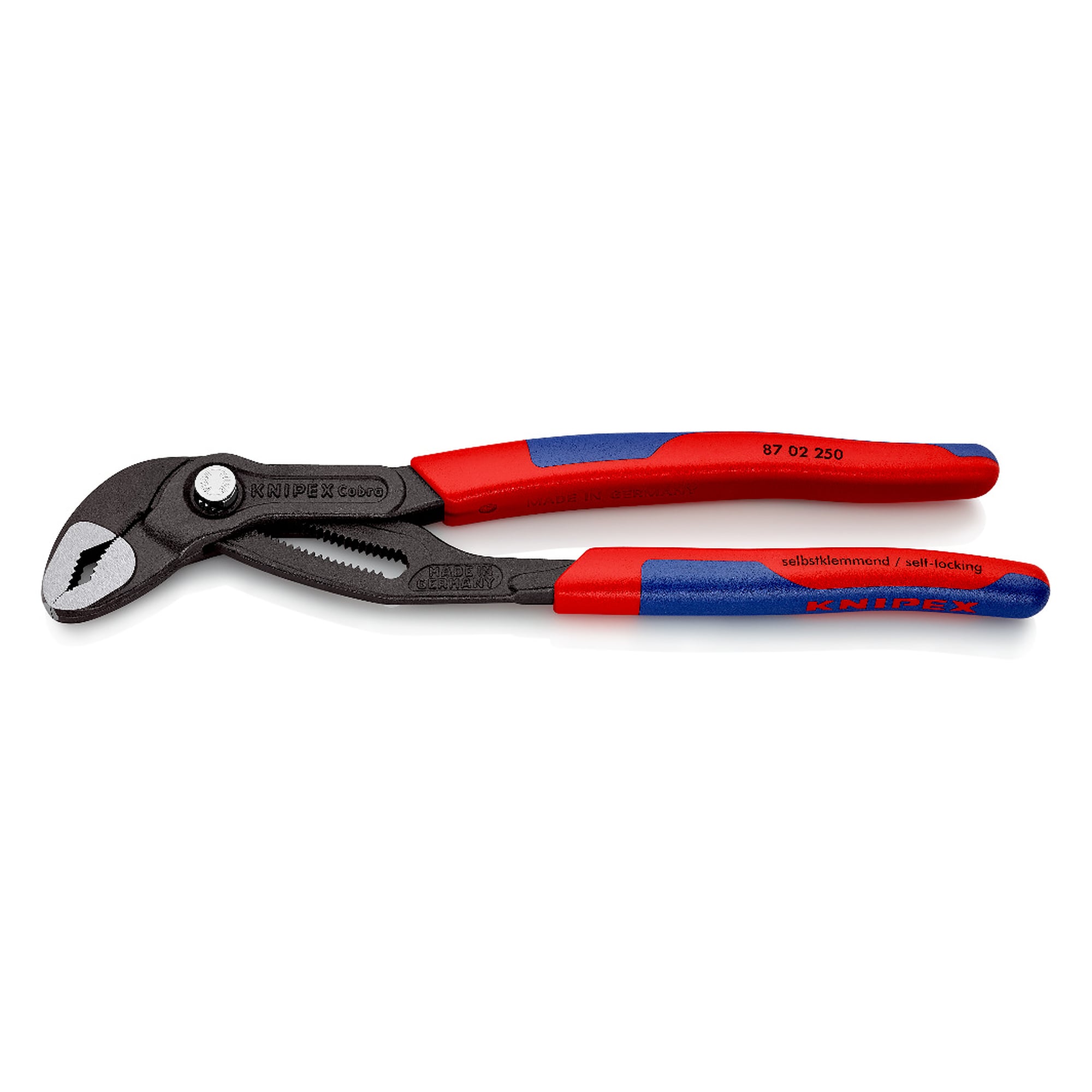 Cobra water pump pliers with slim multi-component grips, 46 mm across flats, 250 mm
