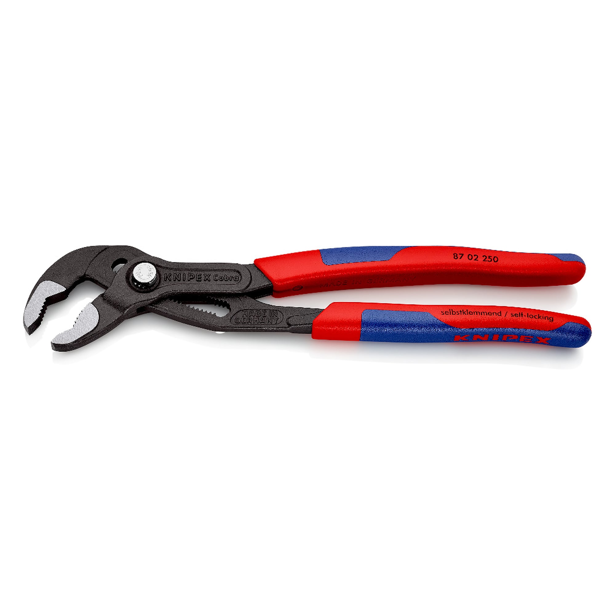 Cobra water pump pliers with slim multi-component grips, 46 mm across flats, 250 mm