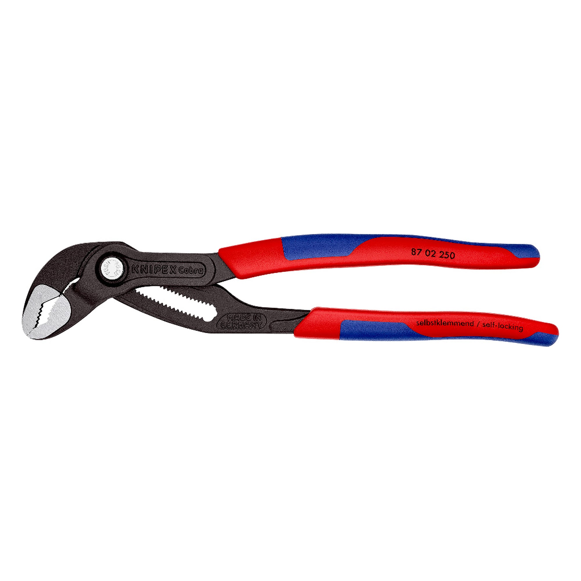 Cobra water pump pliers with slim multi-component grips, 46 mm across flats, 250 mm