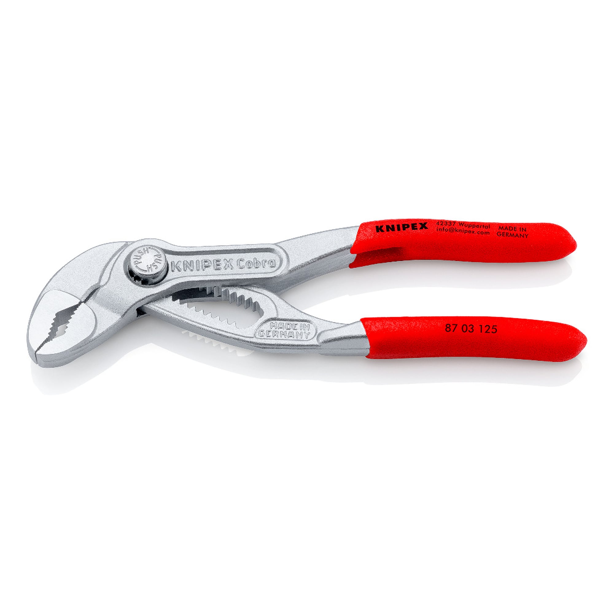 Cobra high-tech water pump pliers chrome-plated, wrench size 27 mm, 125 mm