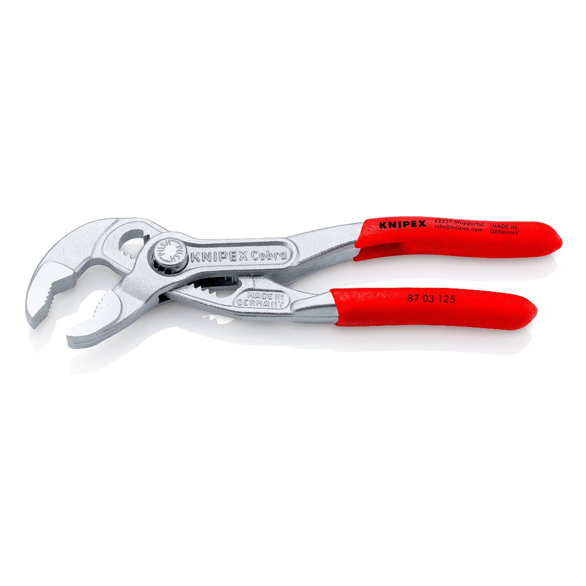Cobra high-tech water pump pliers chrome-plated, wrench size 27 mm, 125 mm