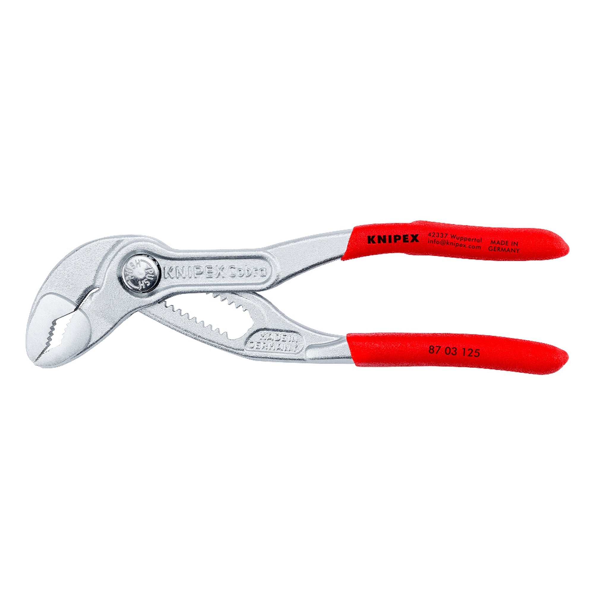 Cobra high-tech water pump pliers chrome-plated, wrench size 27 mm, 125 mm