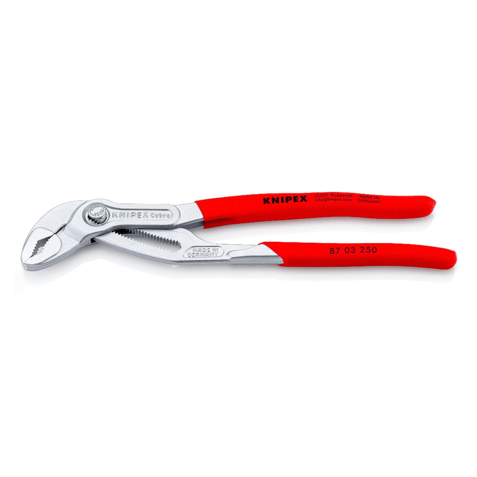 Cobra high-tech water pump pliers chrome-plated, wrench size 46 mm, 250 mm