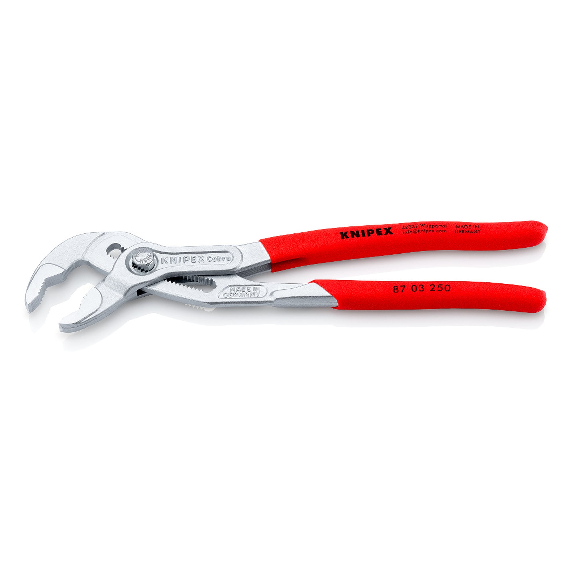 Cobra high-tech water pump pliers chrome-plated, wrench size 46 mm, 250 mm