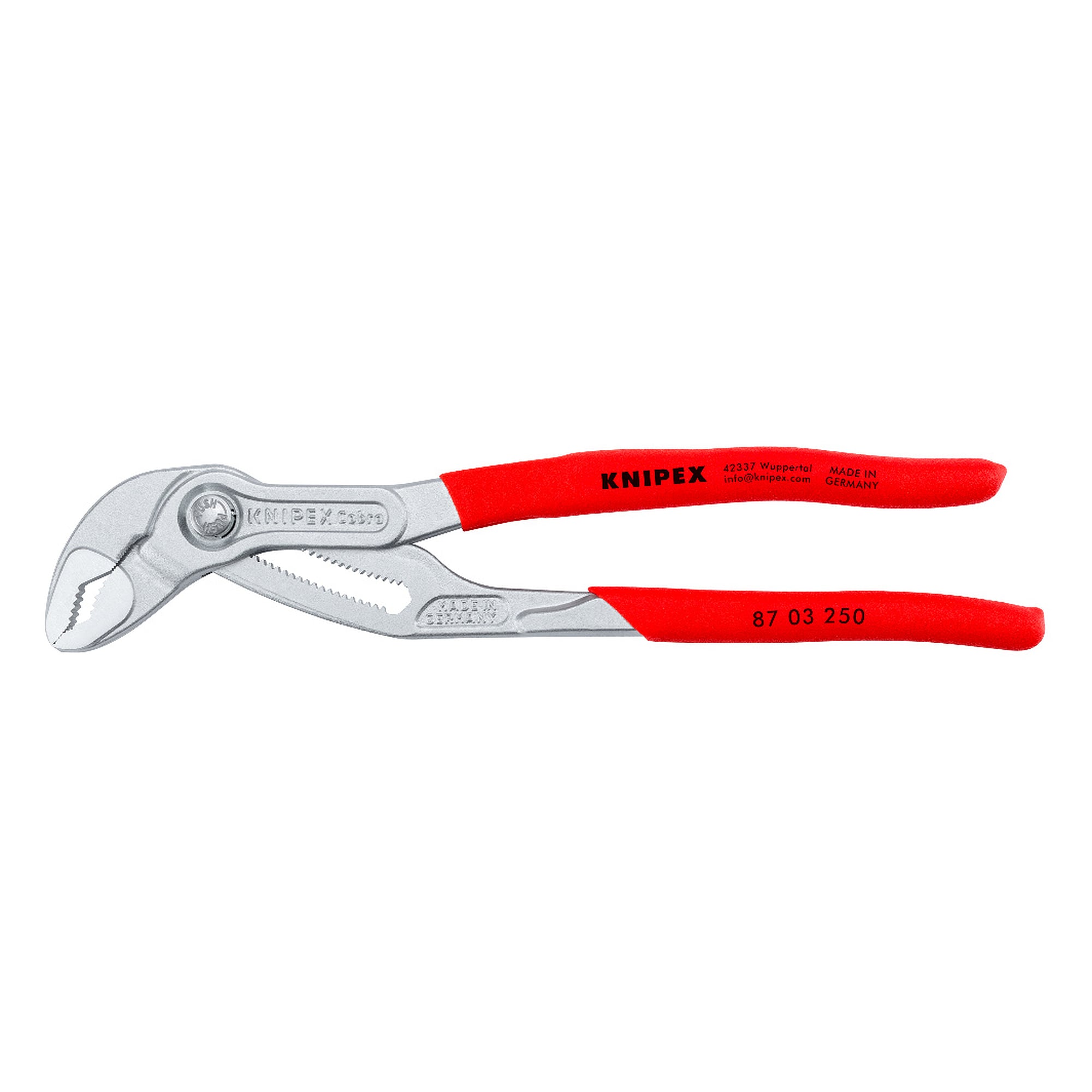 Cobra high-tech water pump pliers chrome-plated, wrench size 46 mm, 250 mm