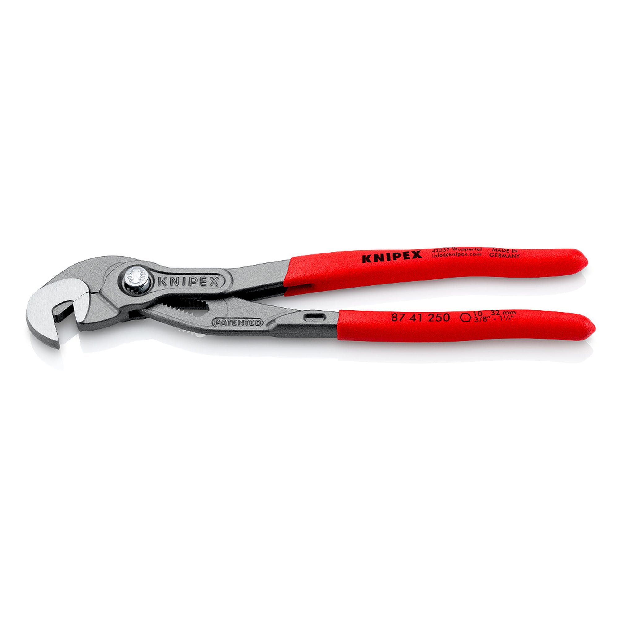 Multiple slip joint spanner for nuts and bolts from 10 to 32 mm, self-clamping from 17 mm, 250 mm