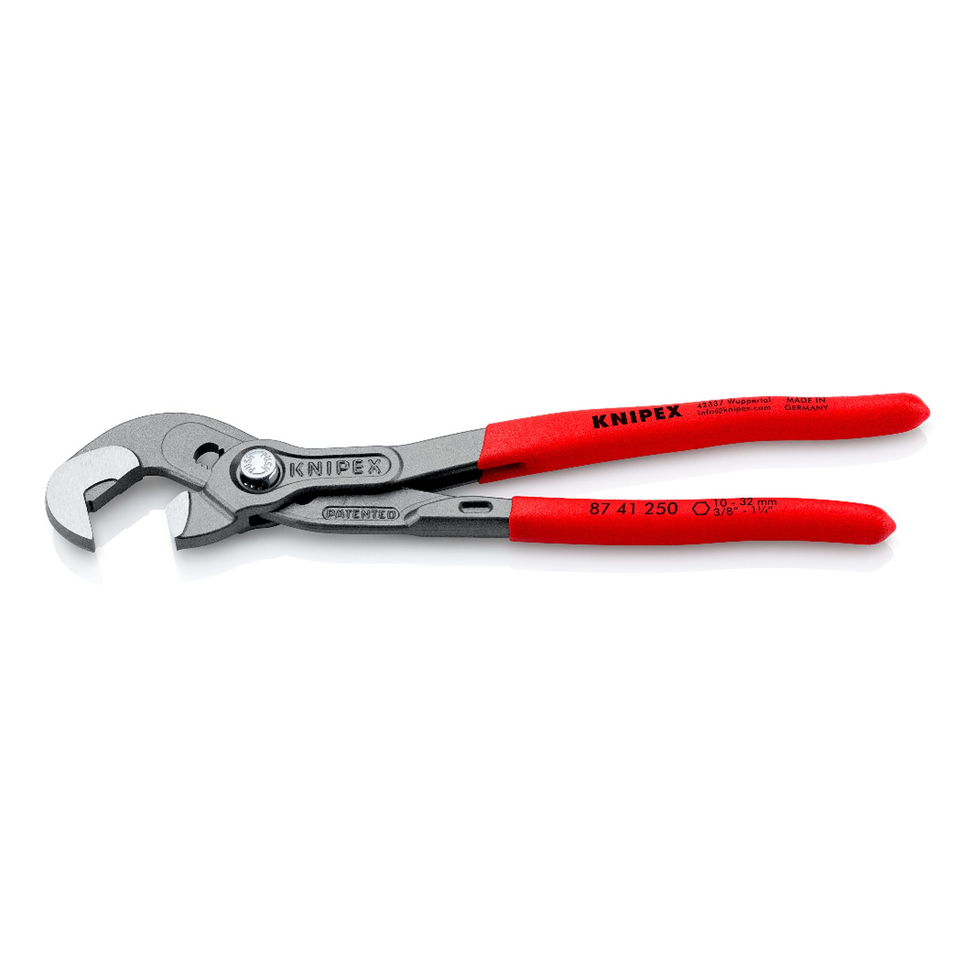 Multiple slip joint spanner for nuts and bolts from 10 to 32 mm, self-clamping from 17 mm, 250 mm