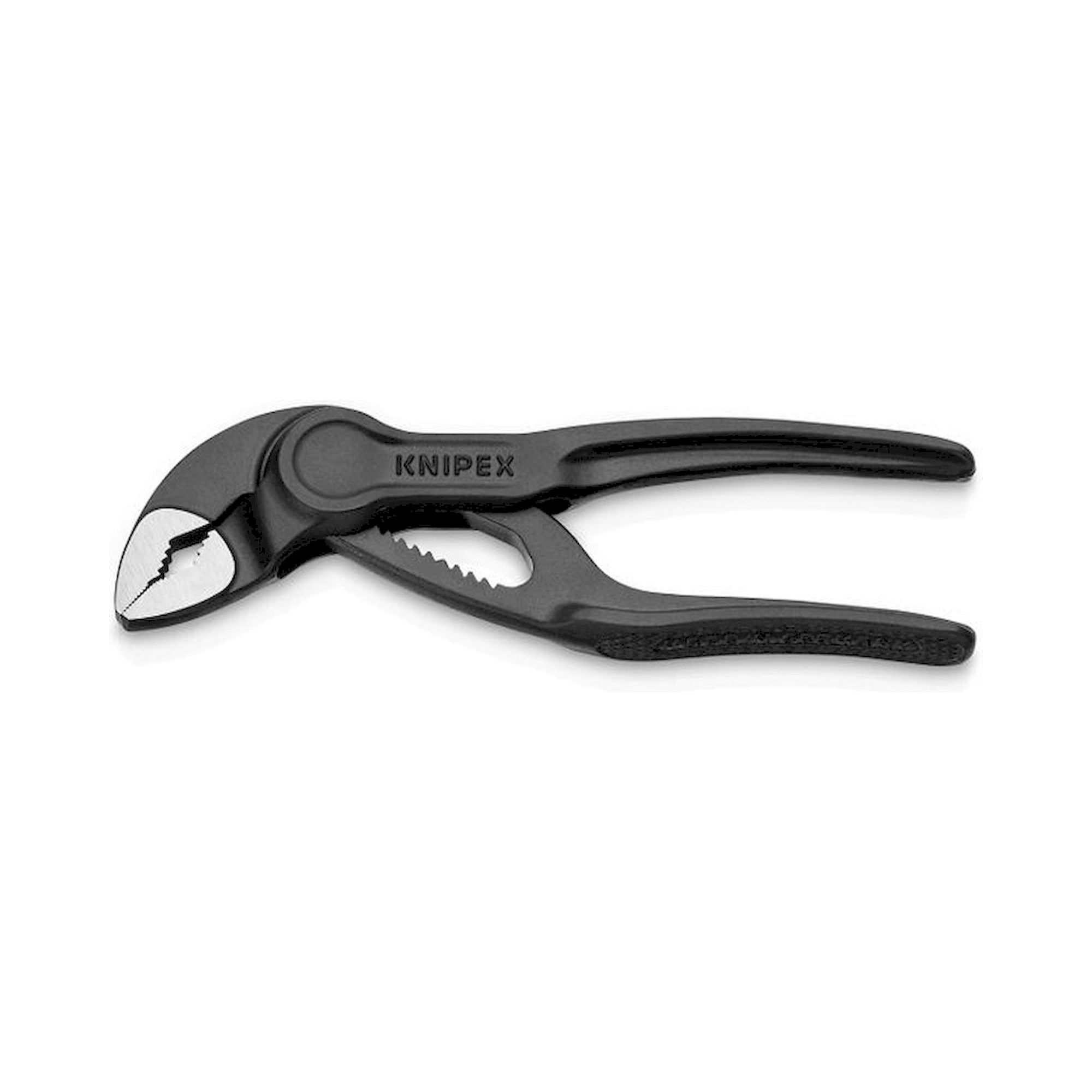 Knipex 87 00 100 BK. Cobra XS pipe and water pump pliers BK, atramentized gray, embossed, rough surface, 100 mm