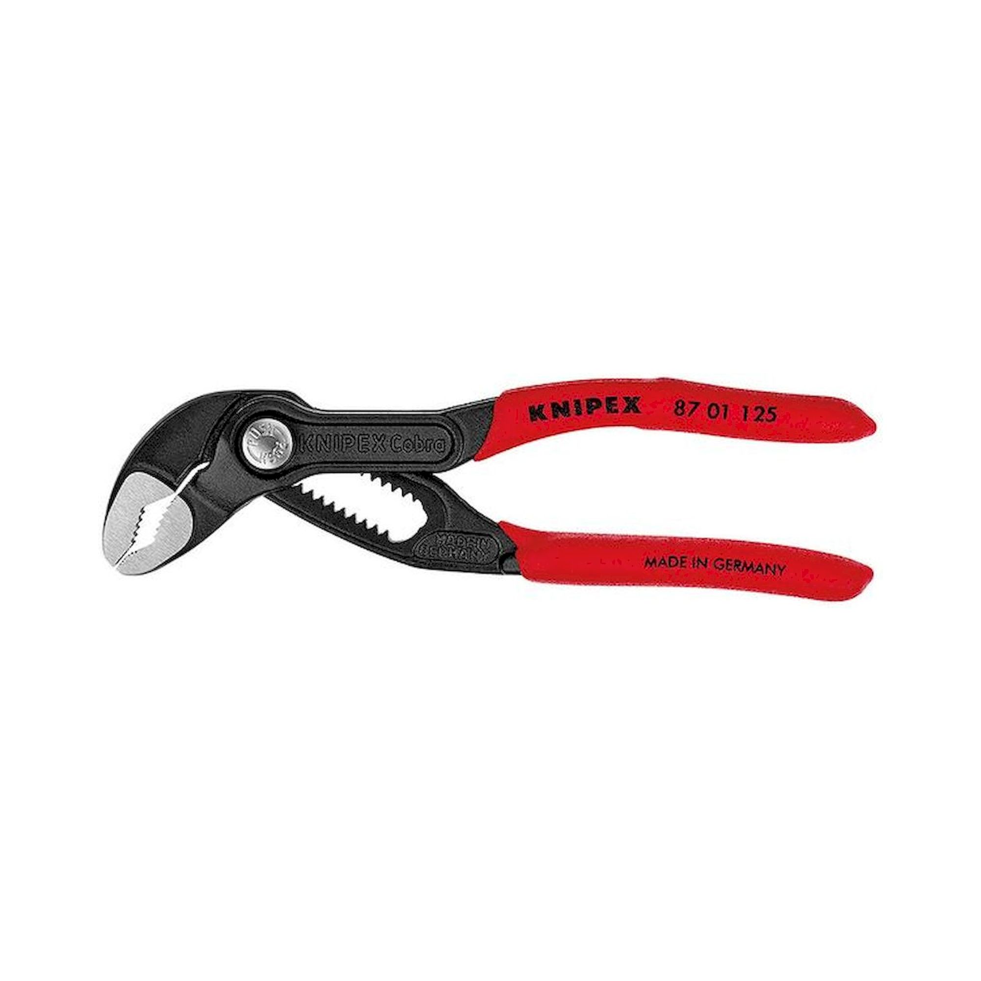 Knipex 87 01 125. Cobra Hightech-Wasserpumpenzangen, grau atramentiert, Schlüsselweite 27 mm, 125 mm