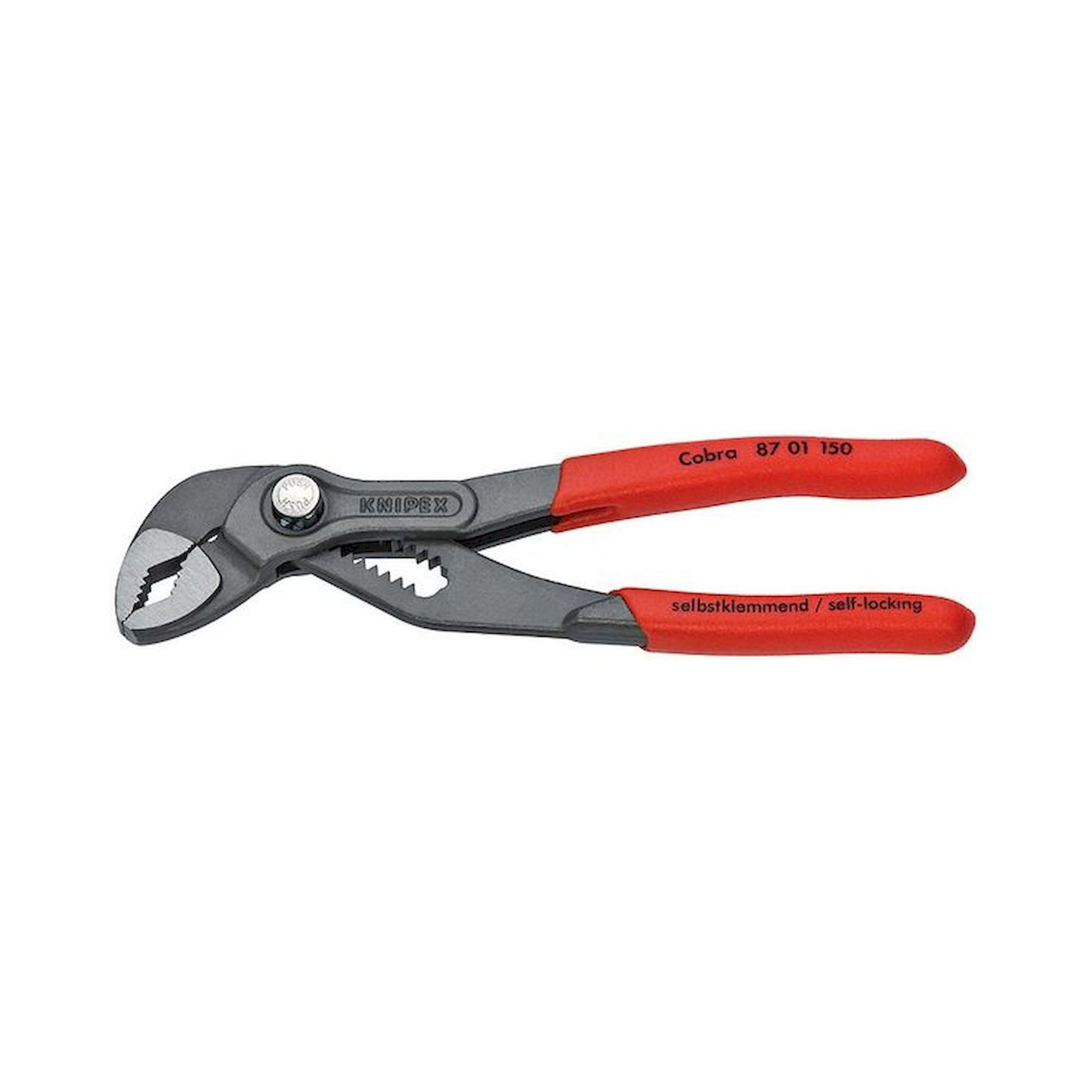 Knipex 87 01 150. Cobra high-tech water pump pliers, gray atramentized, wrench size 30 mm, 150 mm