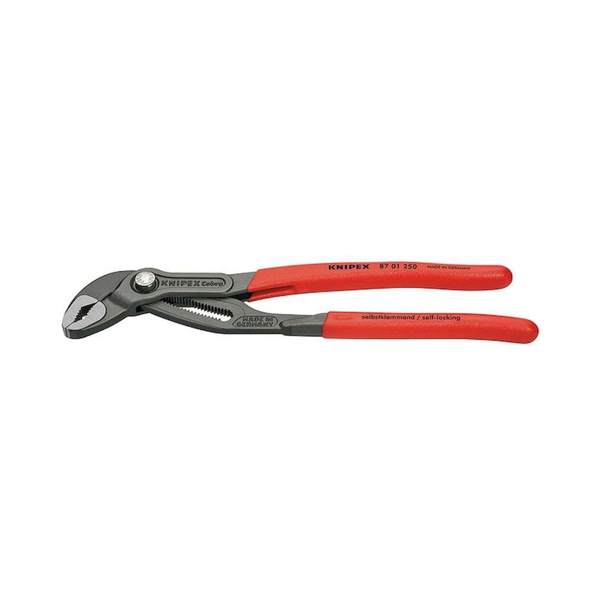 Knipex 87 01 250. Cobra high-tech water pump pliers, gray atramentized, wrench size 46 mm, 250 mm